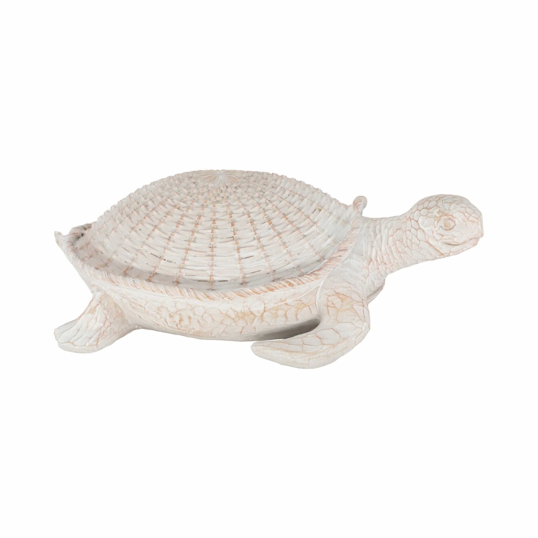 Resin, 15" Turtle Deco, White - Image 3