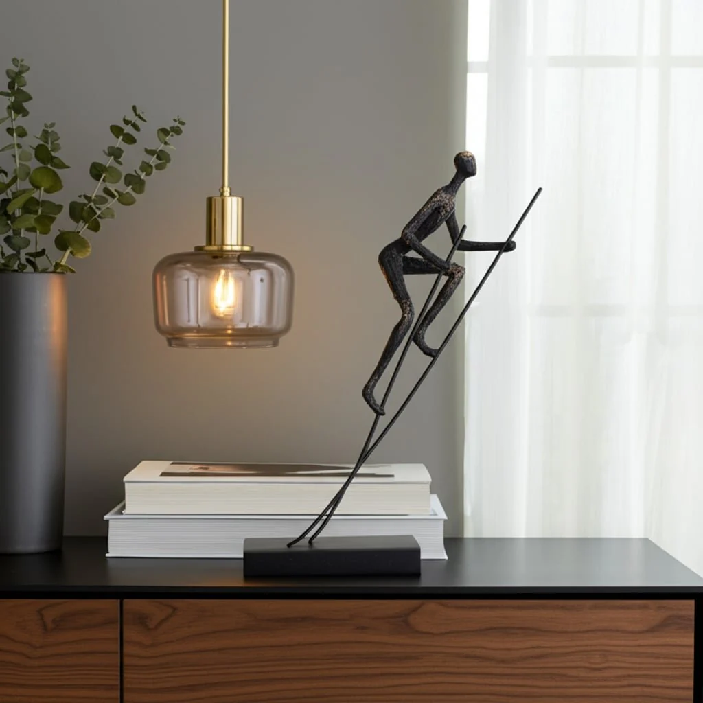 Resin, 15"h  Man On Stilts, Bronze - Image 10