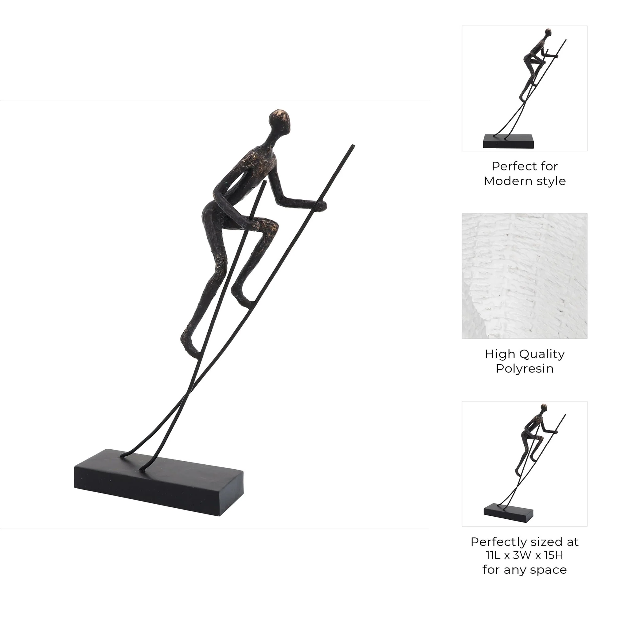 Resin, 15"h  Man On Stilts, Bronze - Image 8