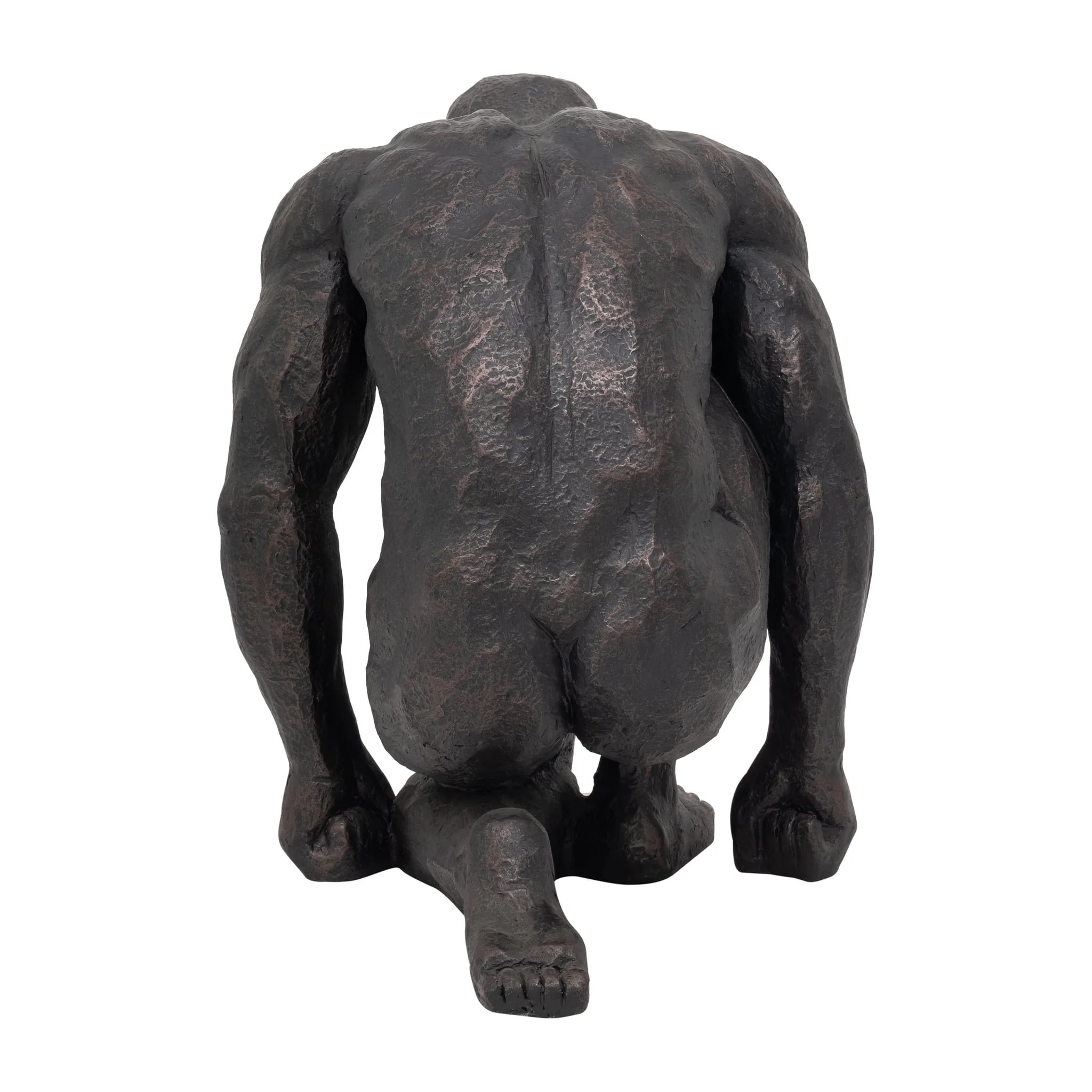 Resin 16"h Kneeling Man, Black - Image 4