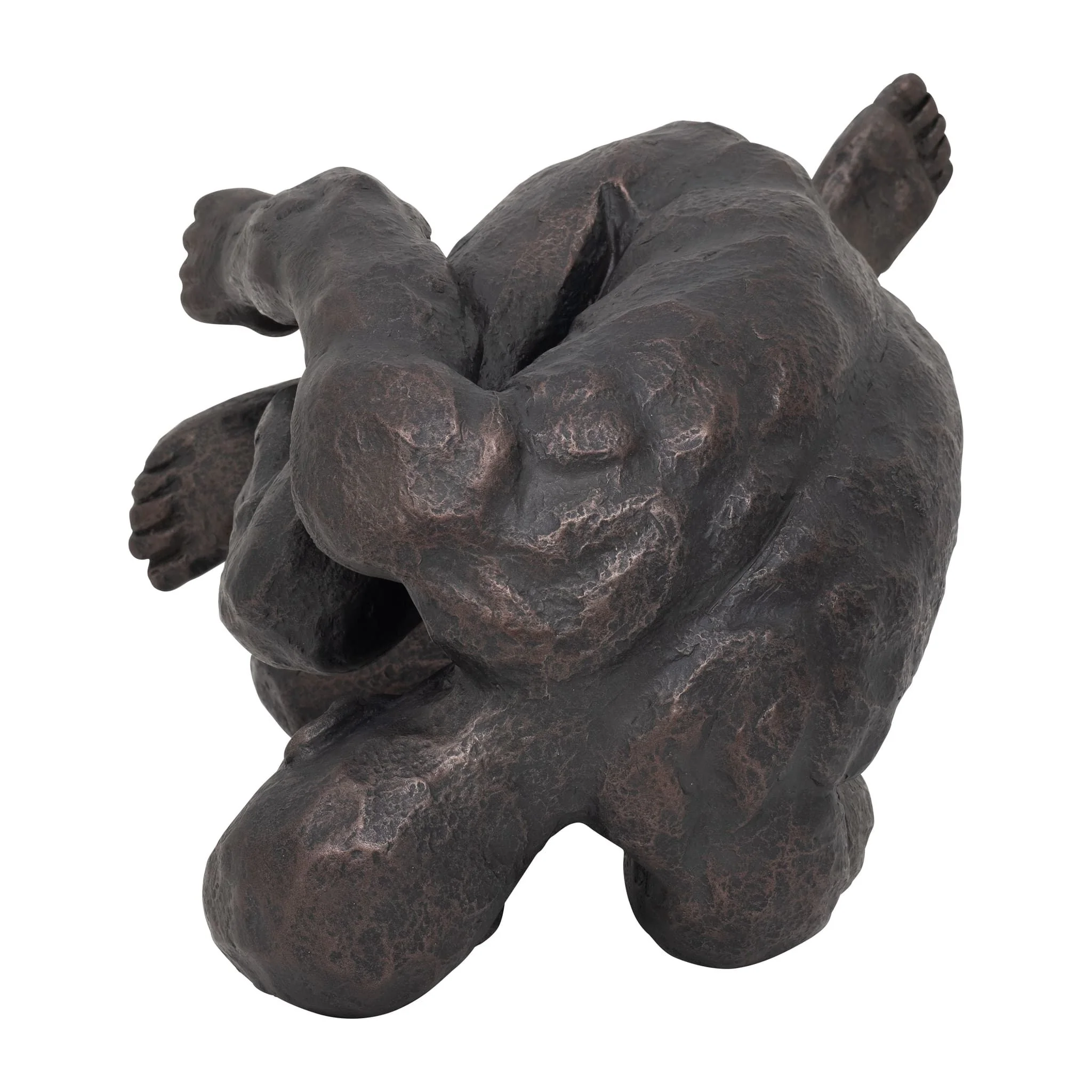 Resin 16"h Kneeling Man, Black - Image 6