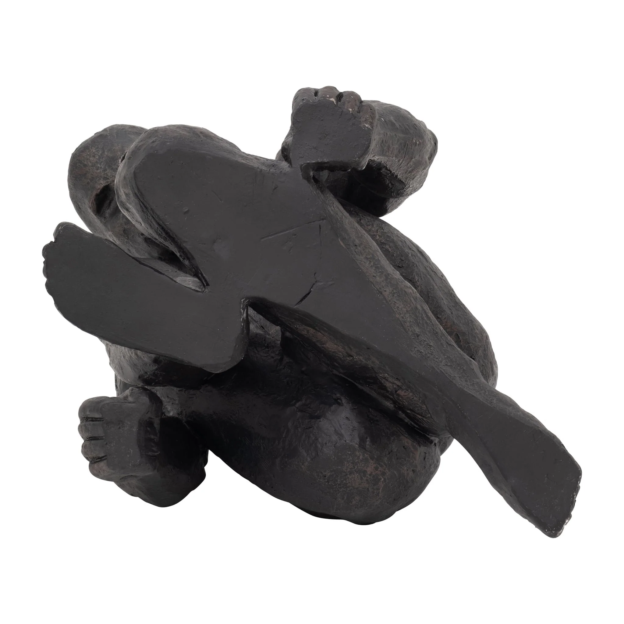 Resin 16"h Kneeling Man, Black - Image 7