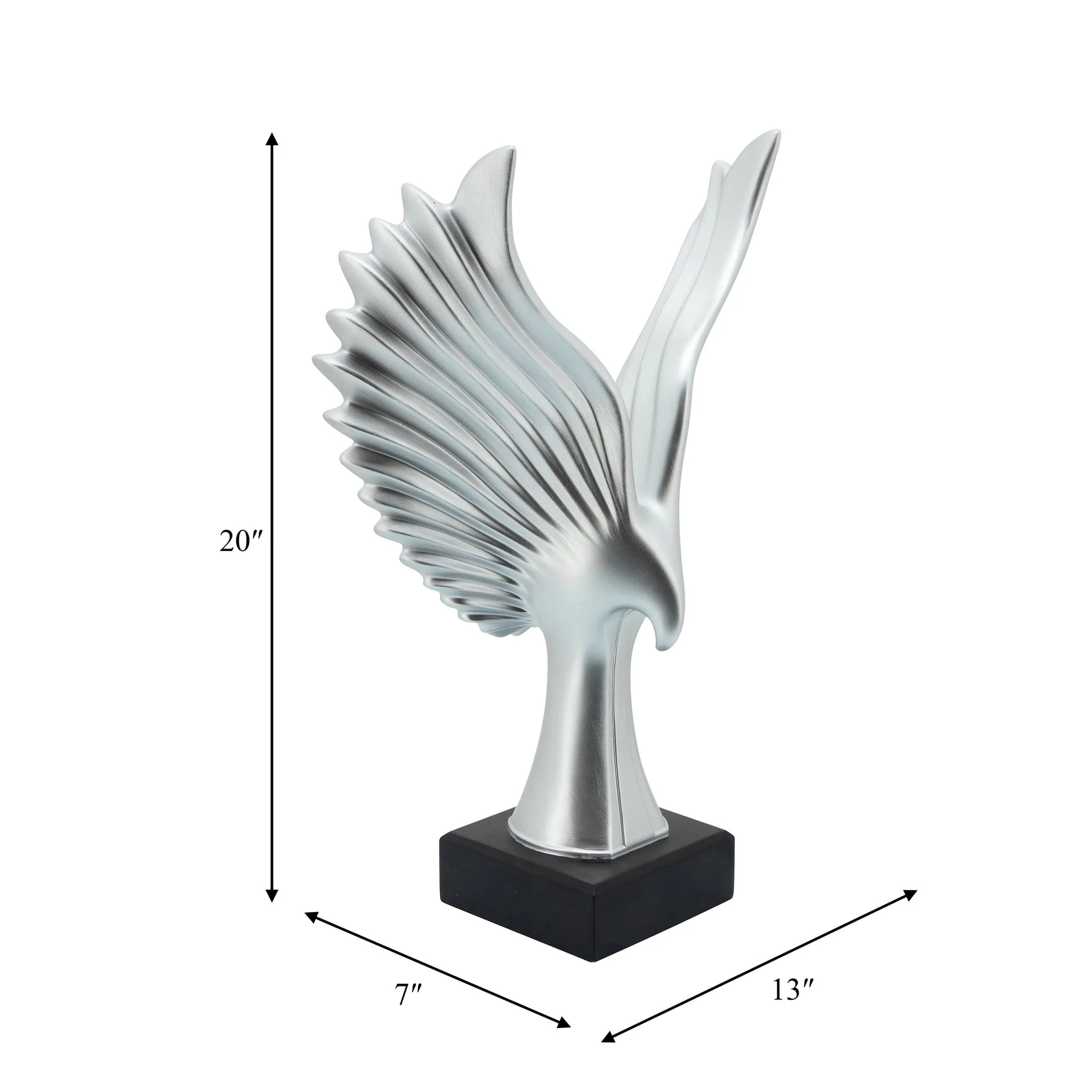 Resin 20"h Eagle Table Accent, Silver - Image 6