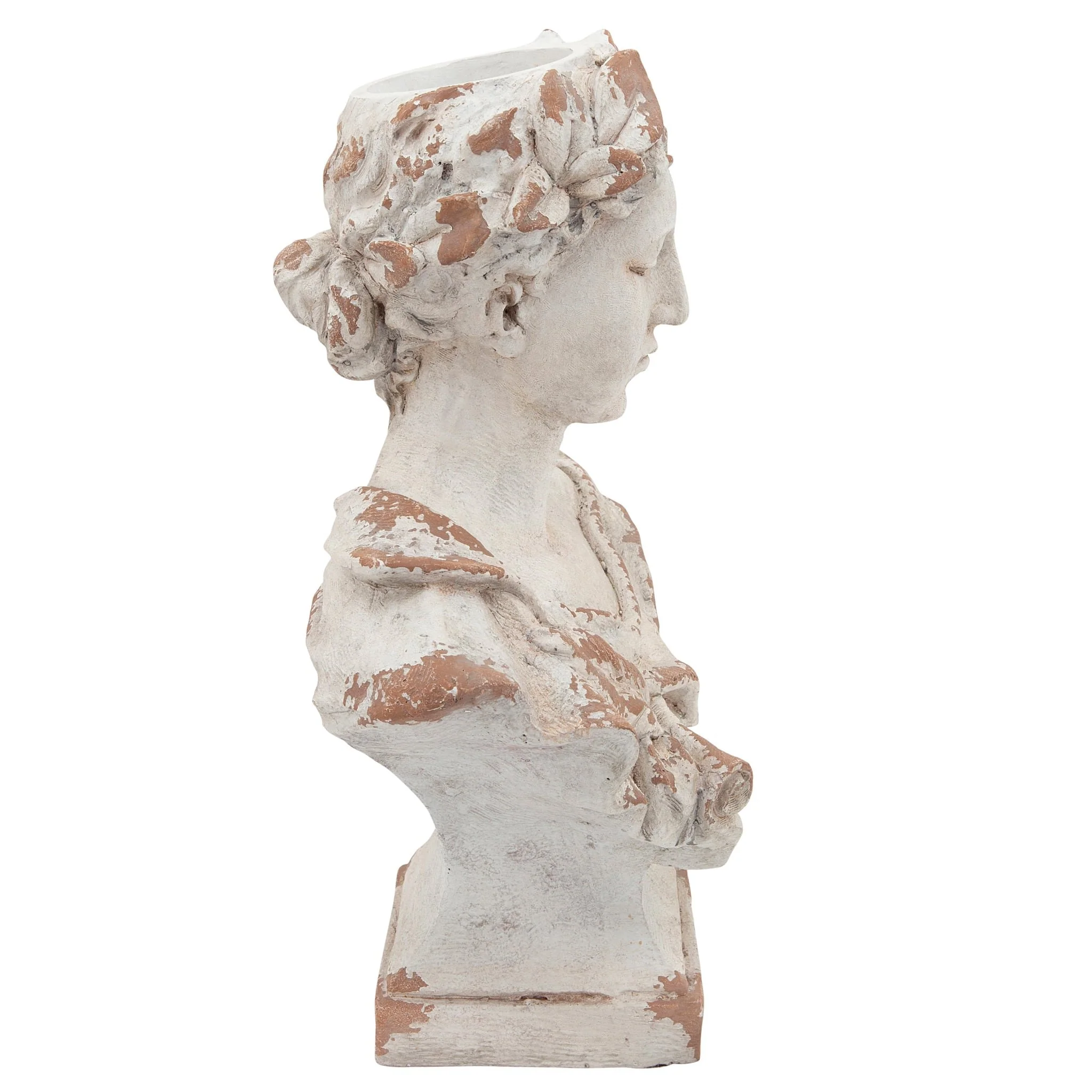 Resin, 21"h Lady W/ Laurels, White - Image 3