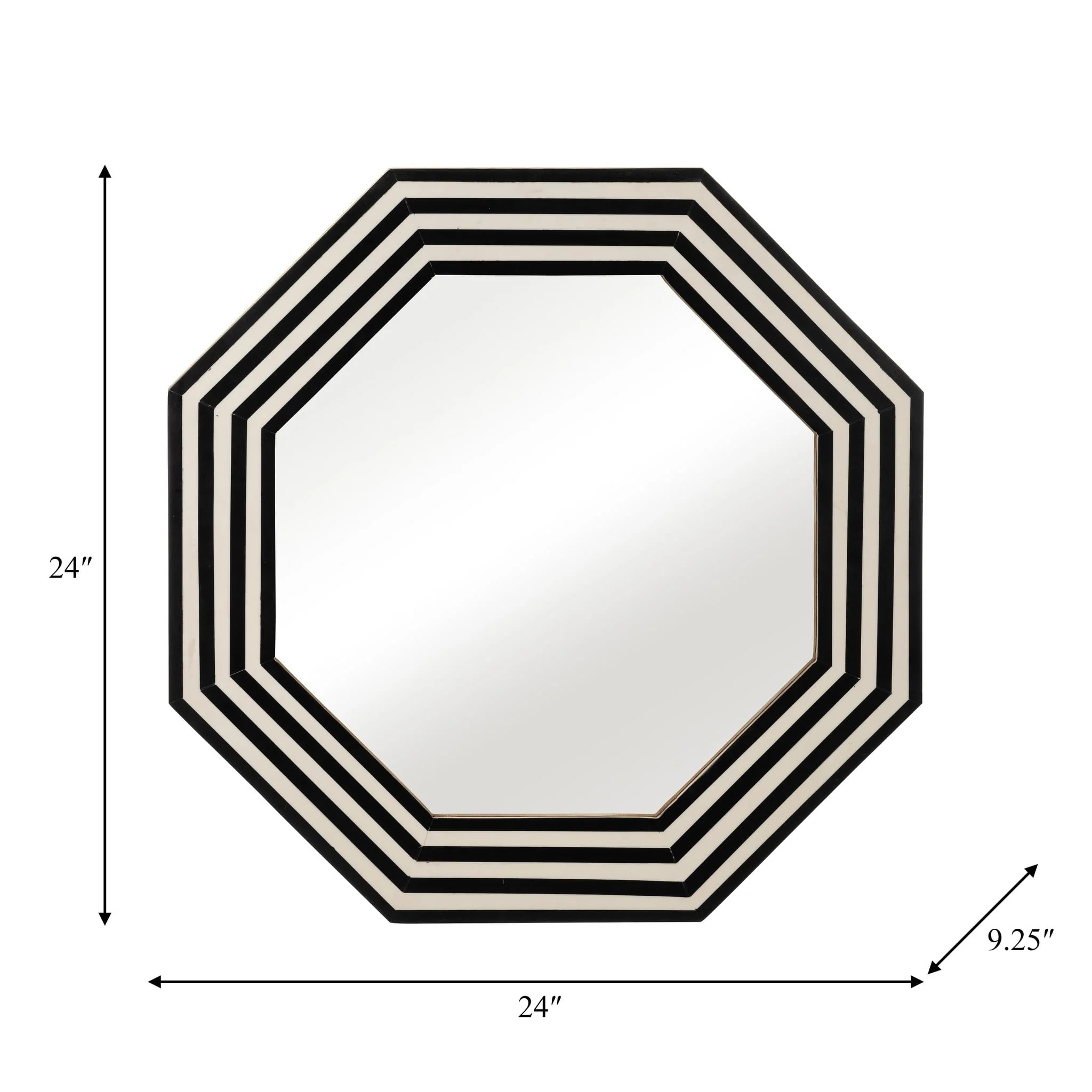 Resin 24x24 Octagon Mirror Blk/wht - Image 6