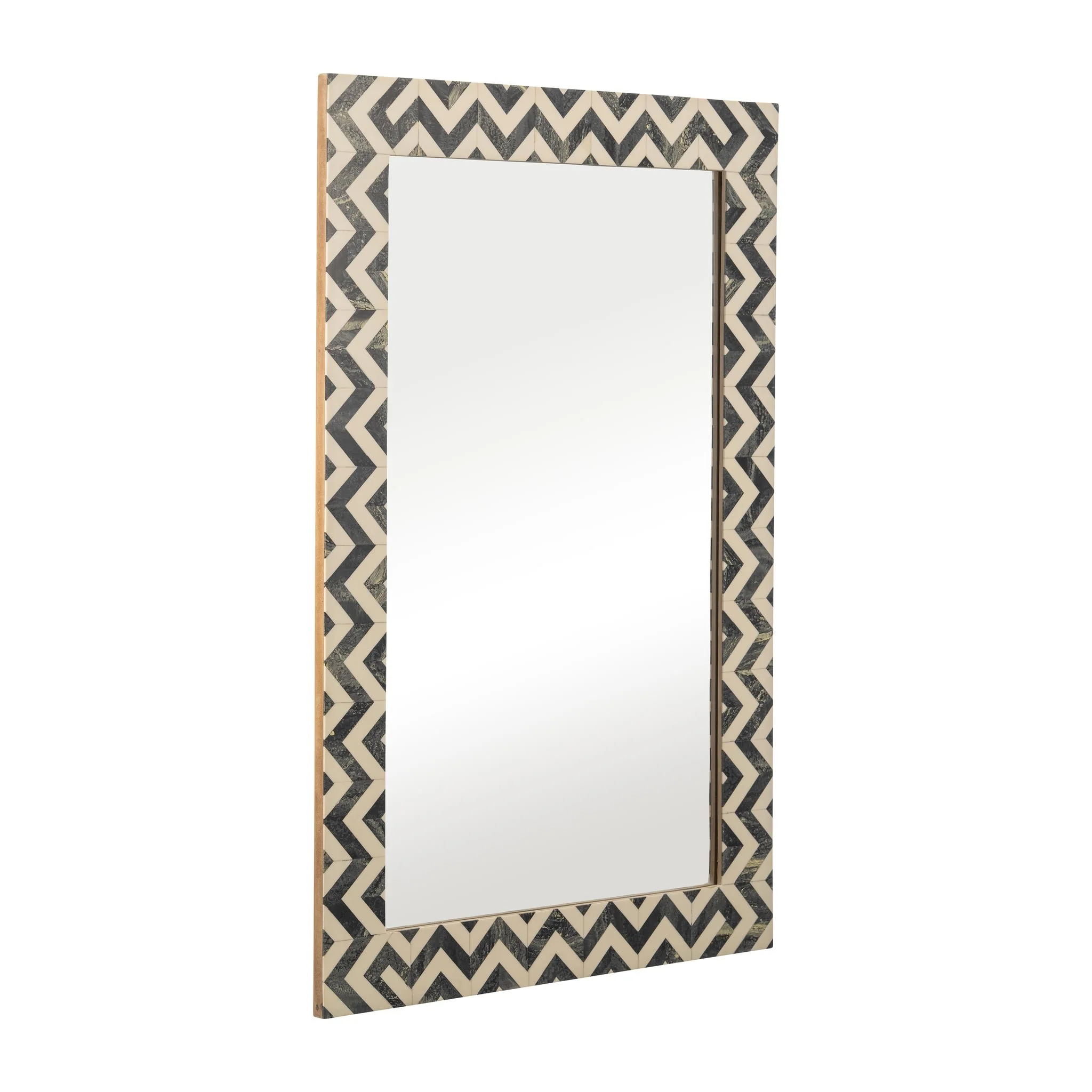 Resin 24x36 Chevron Rect Mirror Gray/wht - Image 2