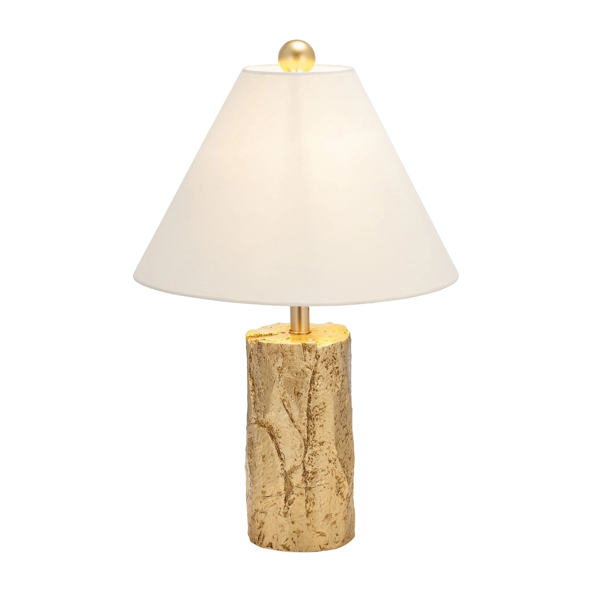 Resin 26" Textured Table Lamp, Gold - Image 2