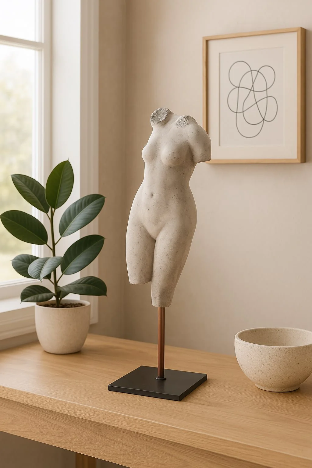 Resin, 26"h Torso, Gray Kd - Image 10