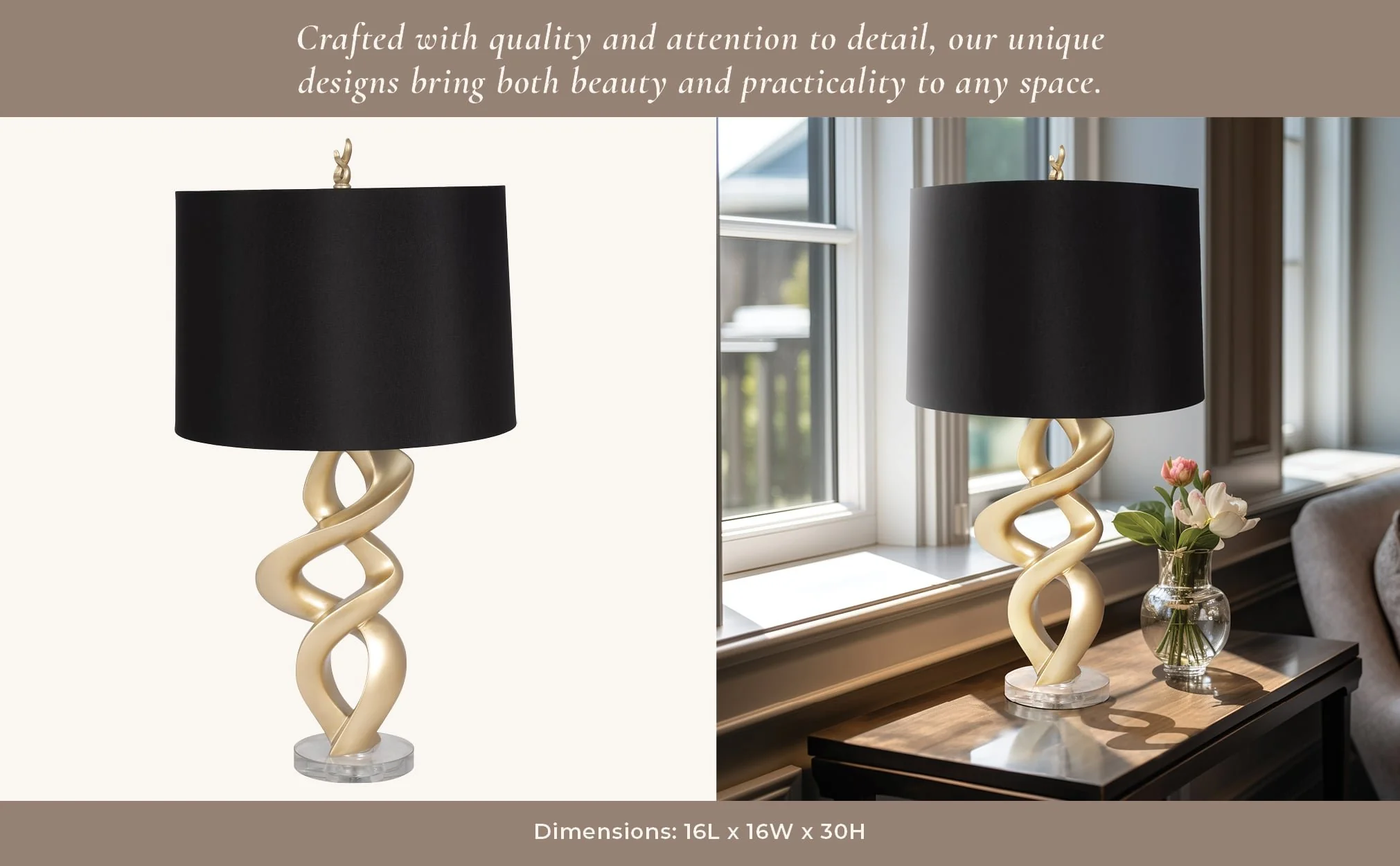 Resin 30" Swirl Table Lamp, Gold - Image 12