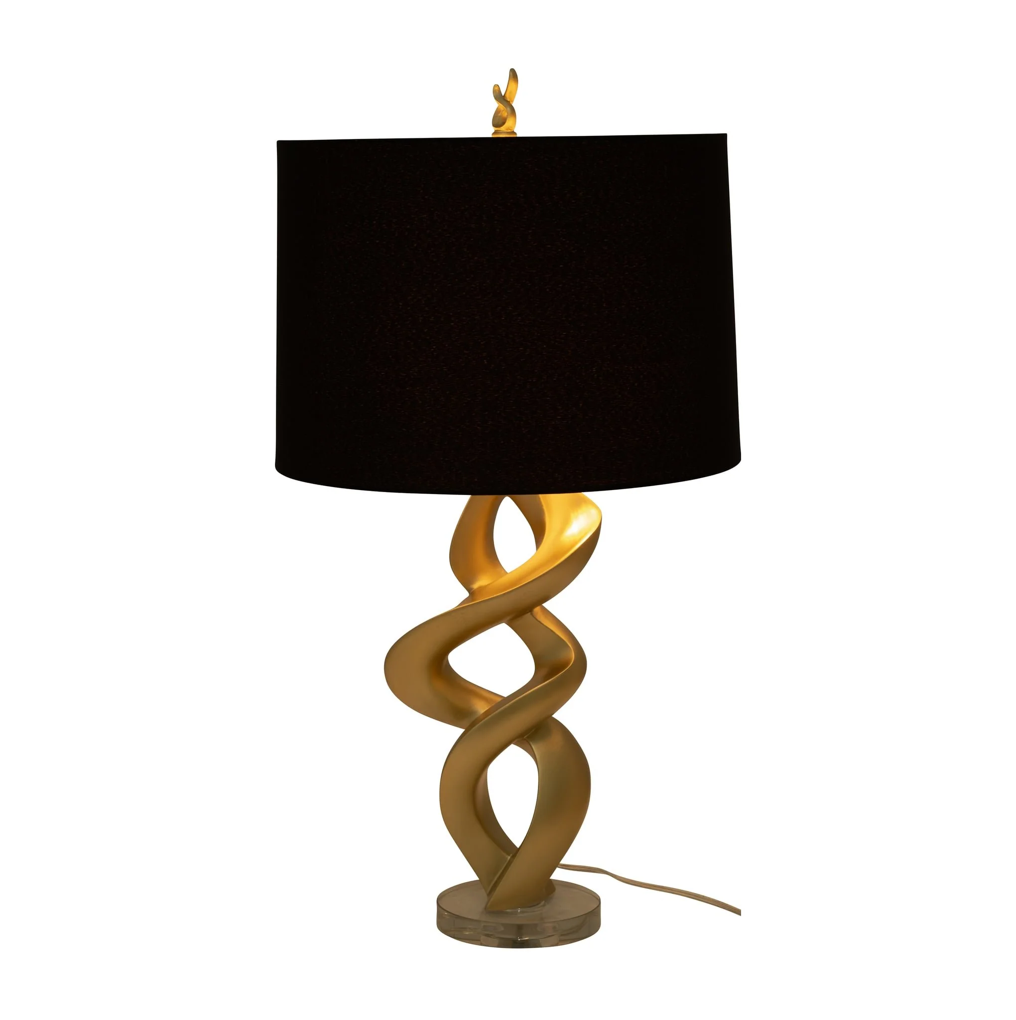 Resin 30" Swirl Table Lamp, Gold - Image 3