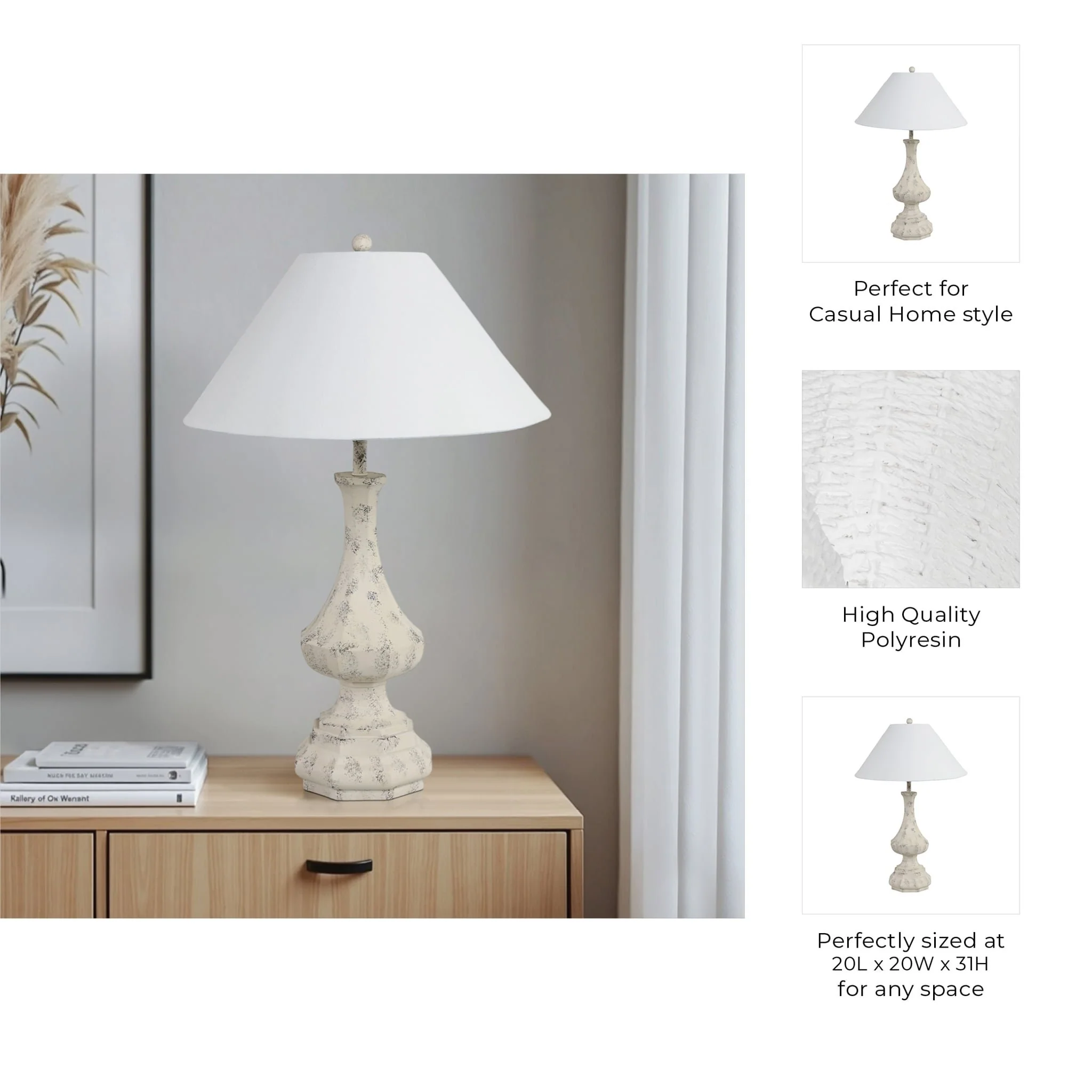 Resin, 31"h Antique Table Lamp - Image 7