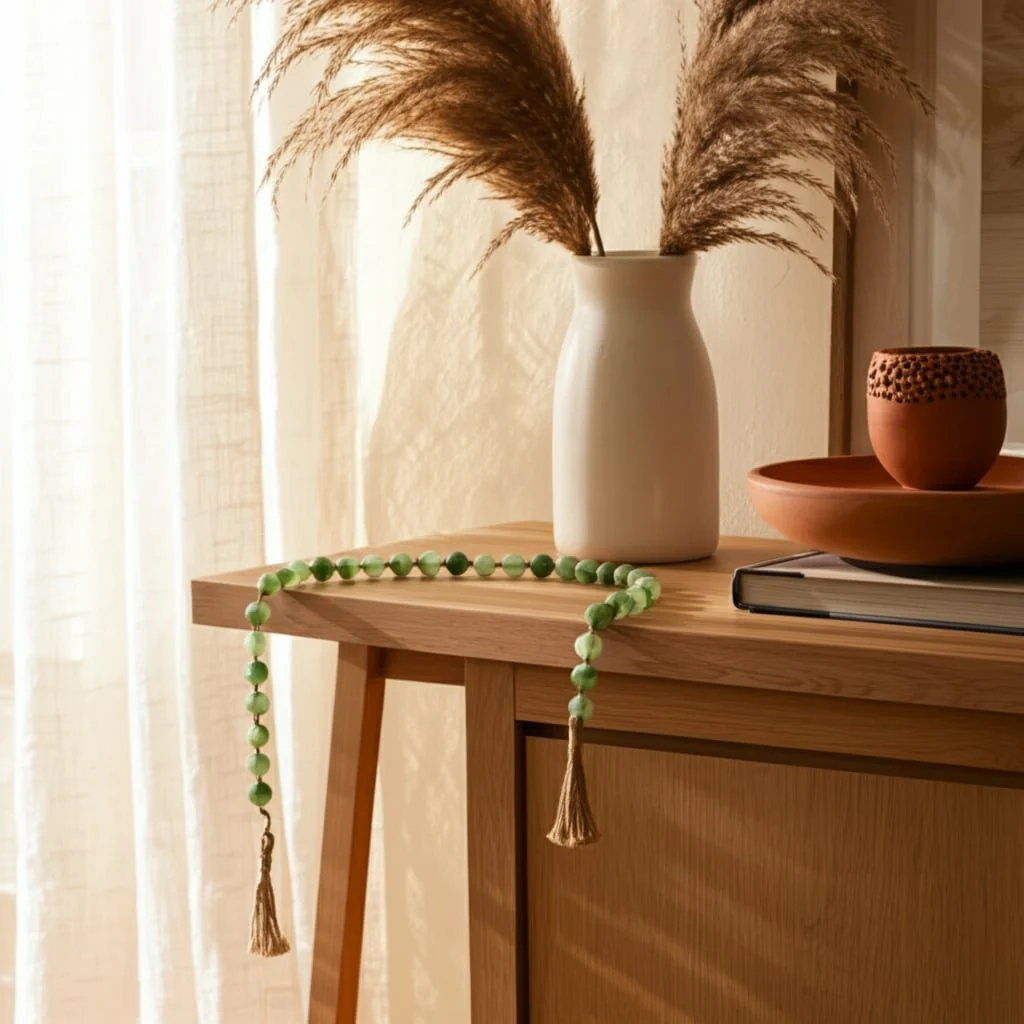 Resin, 36 X 1 Bead Garland, Green - Image 10