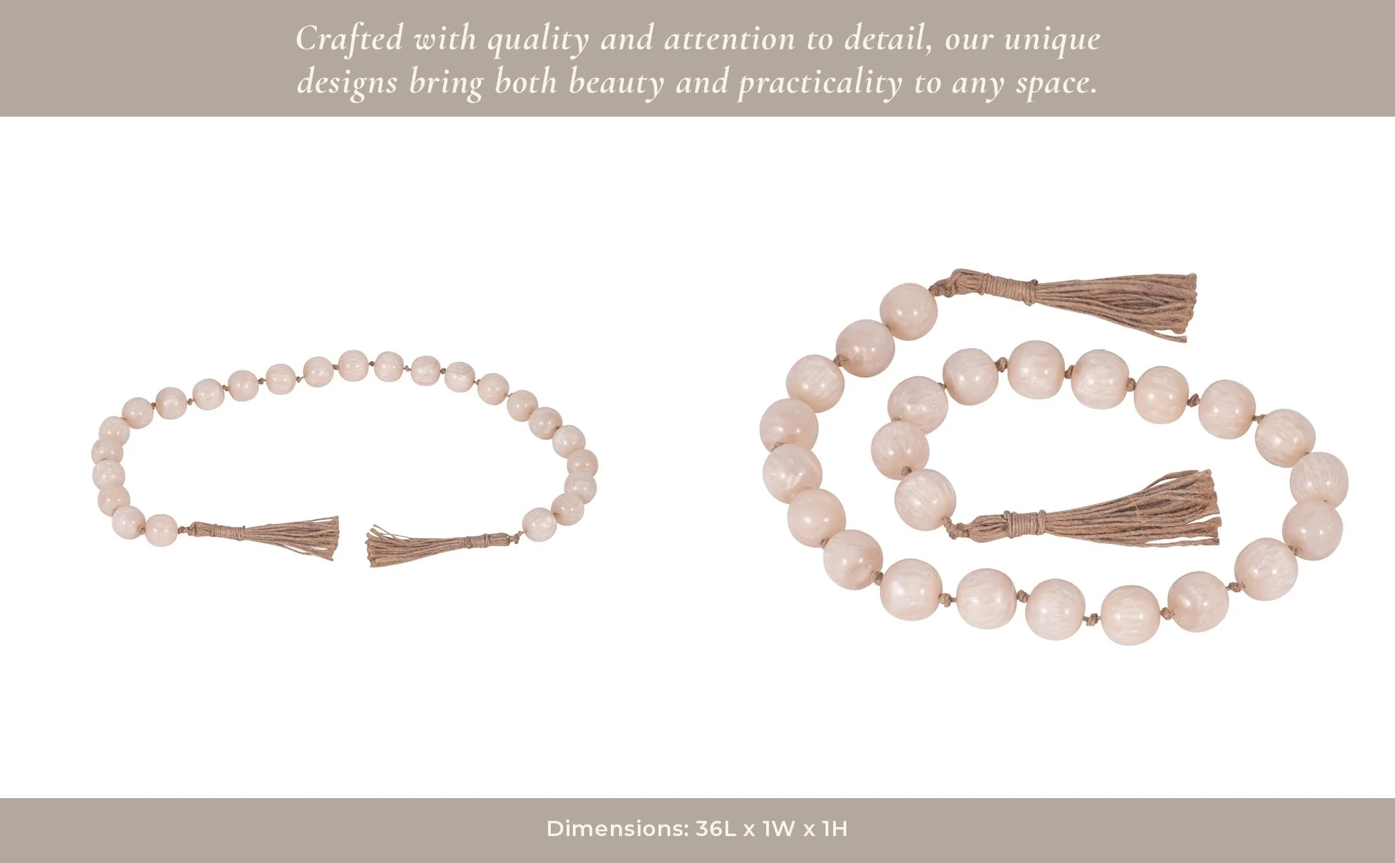Resin, 36x1 Bead Garland, Ivory - Image 13