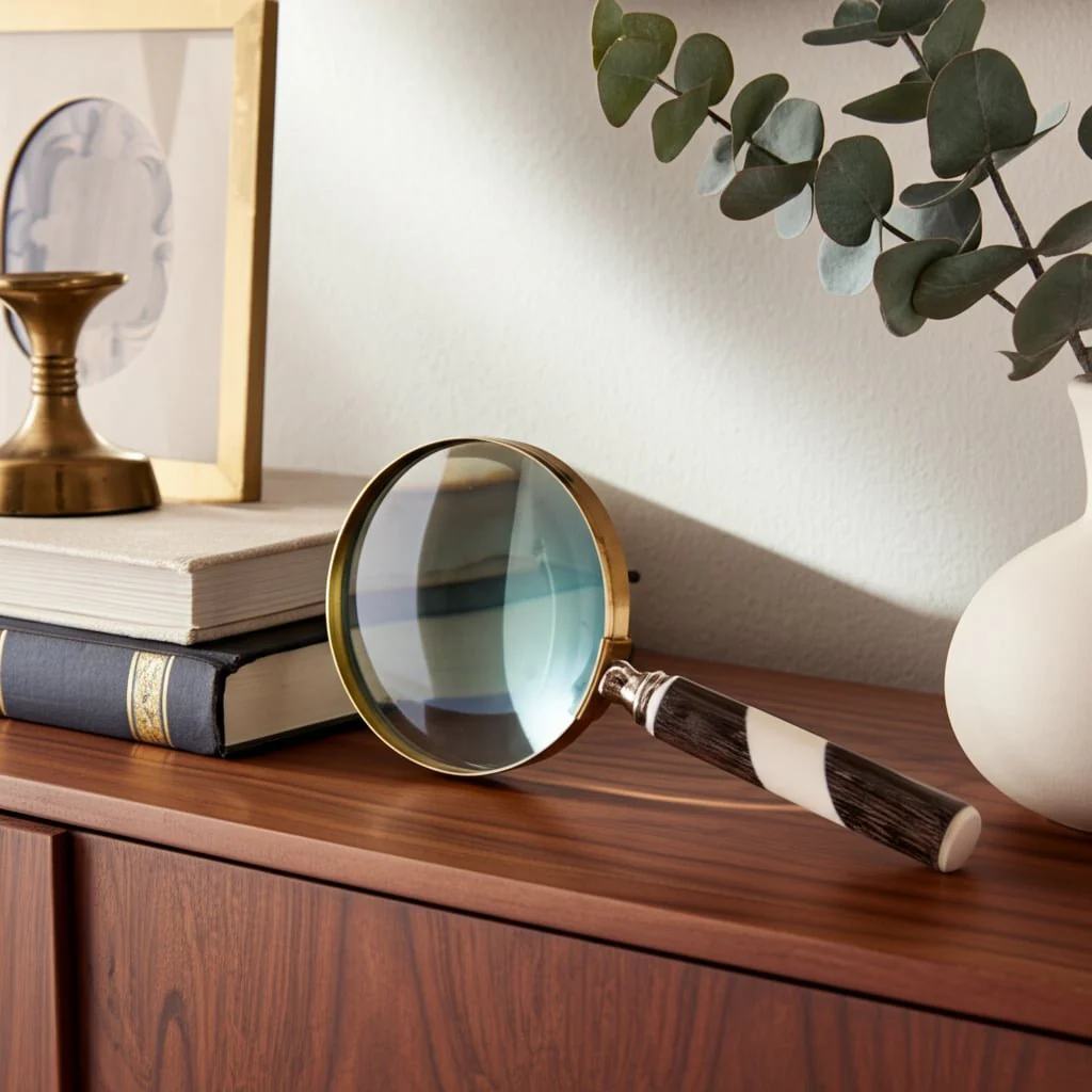 Resin, 4" 2-tone Magnifying Glass, Black/white - Image 8