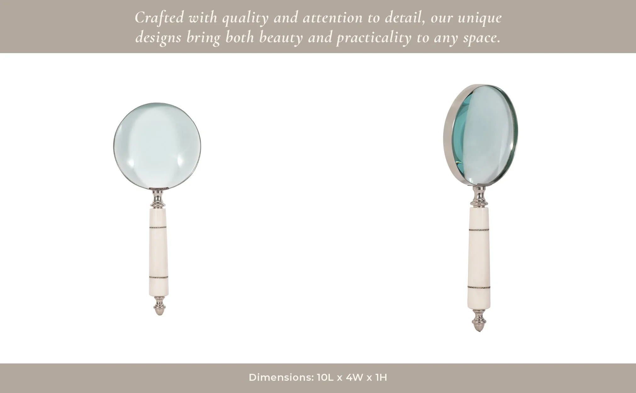 Resin, 4" Magnifying Glass, Ivory - Image 12