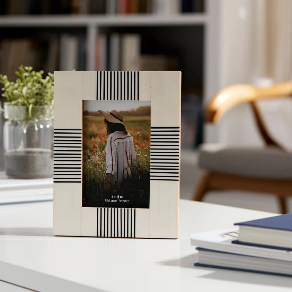 Resin, 4x6 Abstract Photo Frame, Black/white - Image 9