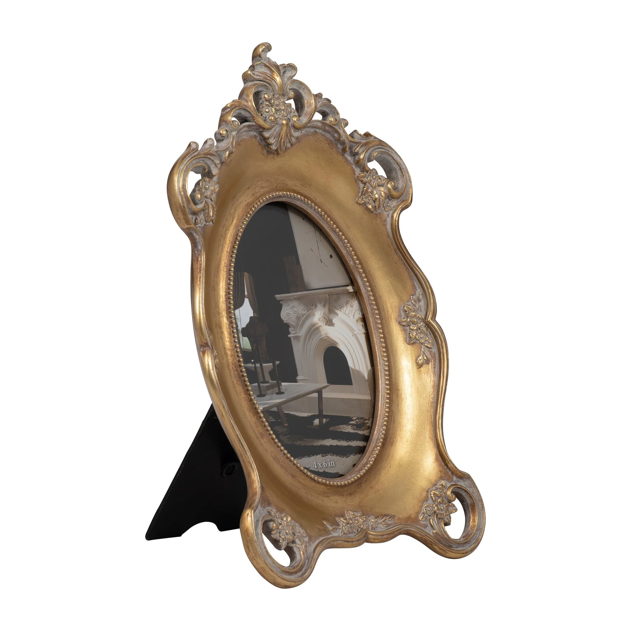 Resin, 4x6 Baroque Photo Frame, Gold - Image 2