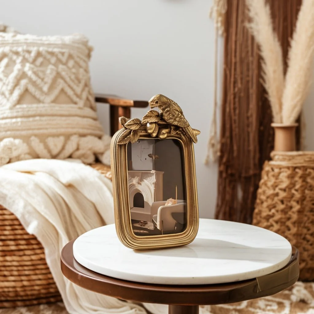 Resin, 4x6 Bird Photo Frame, Gold - Image 11