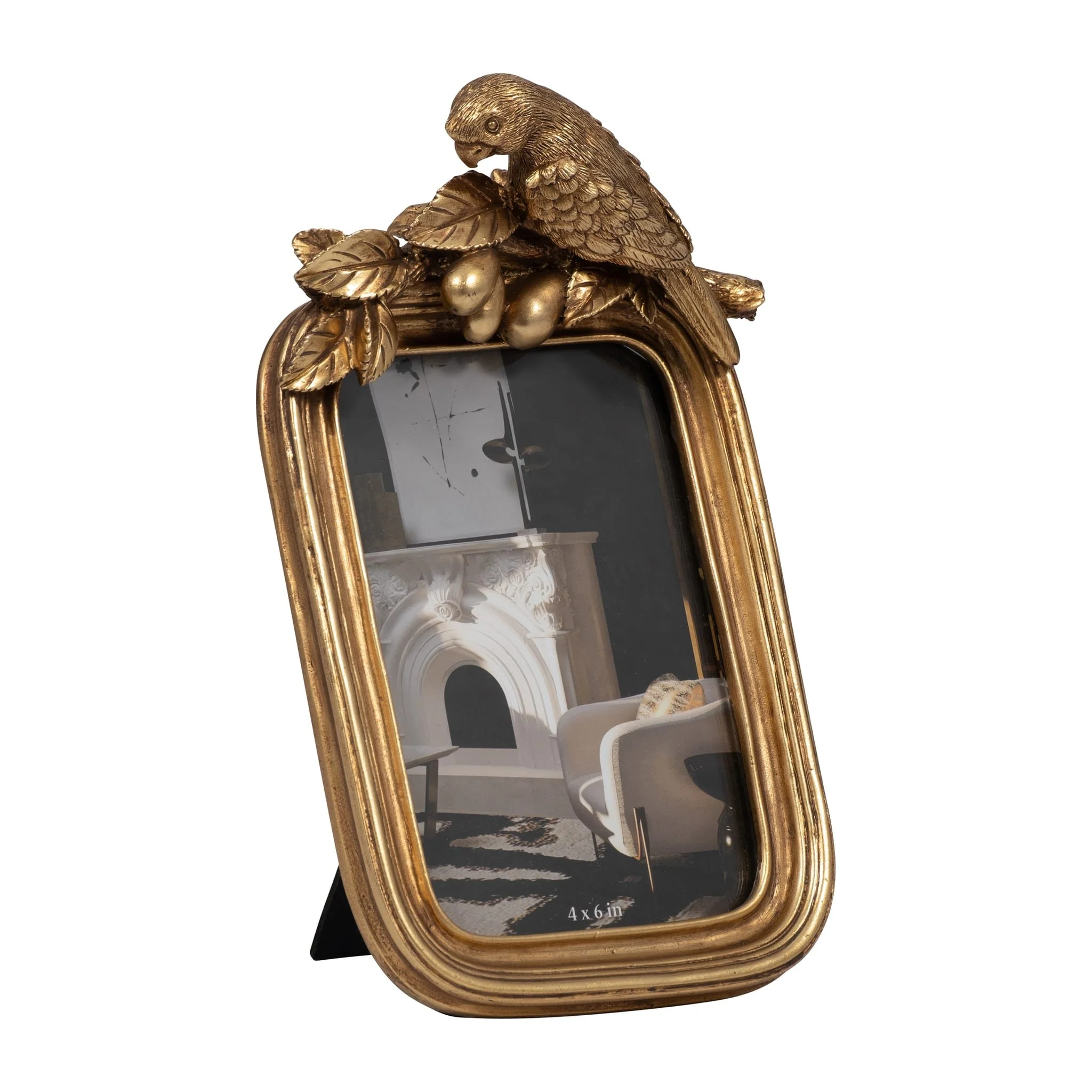 Resin, 4x6 Bird Photo Frame, Gold - Image 2