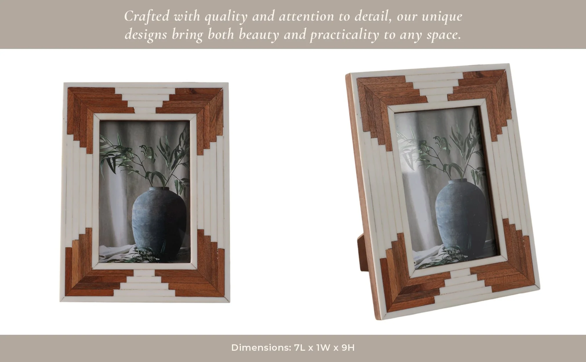 Resin, 4x6 Cascading Wood Photo Frame, White - Image 12