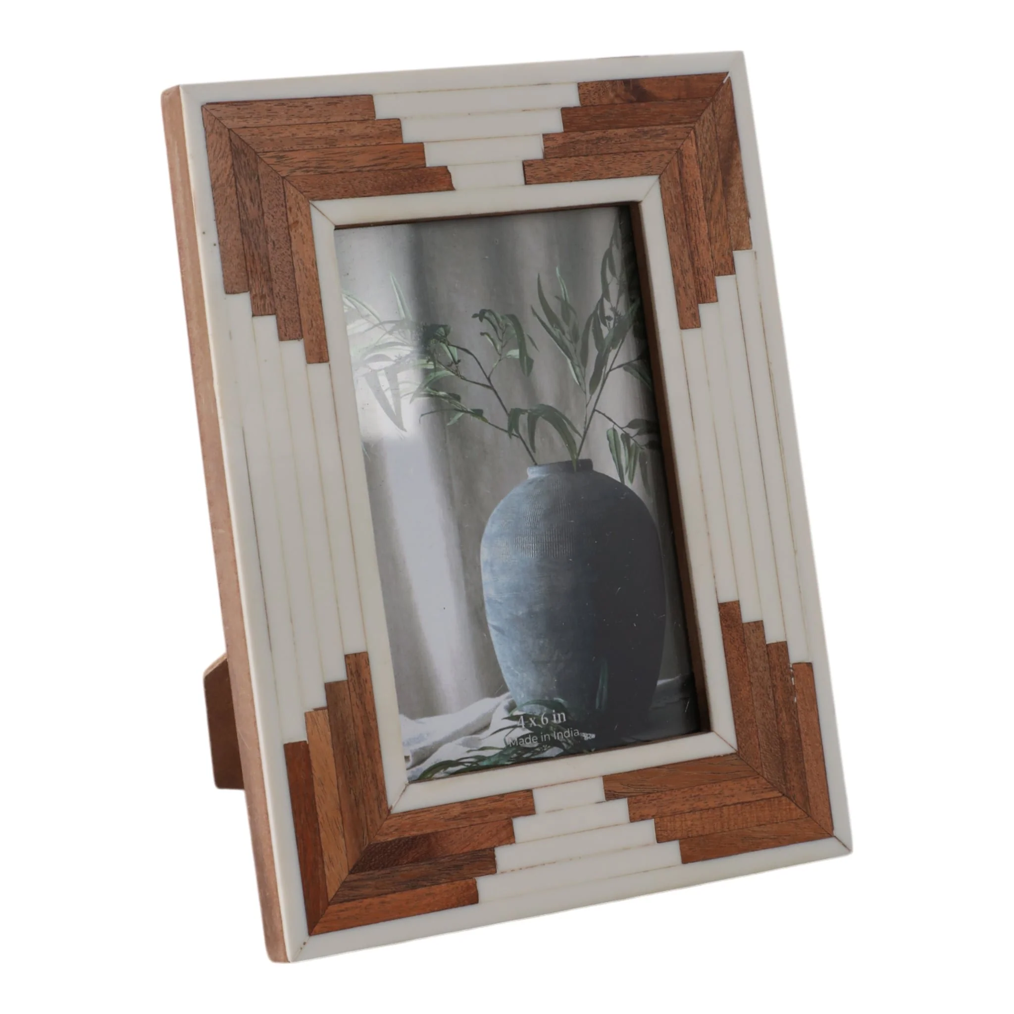 Resin, 4x6 Cascading Wood Photo Frame, White - Image 2