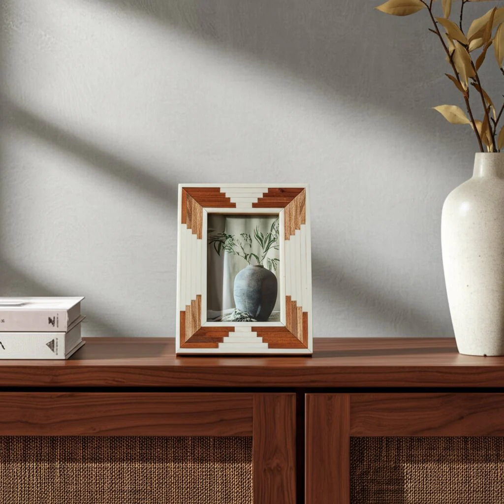 Resin, 4x6 Cascading Wood Photo Frame, White - Image 9