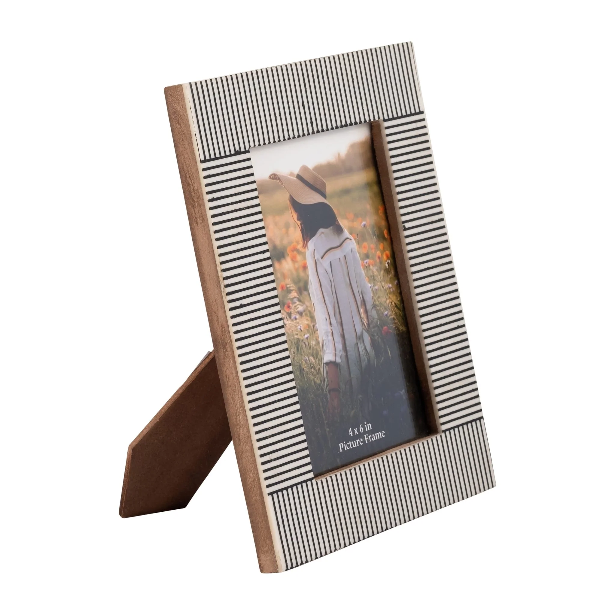 Resin,4x6 Etched Lines Photo Frame ,black/white - Image 2