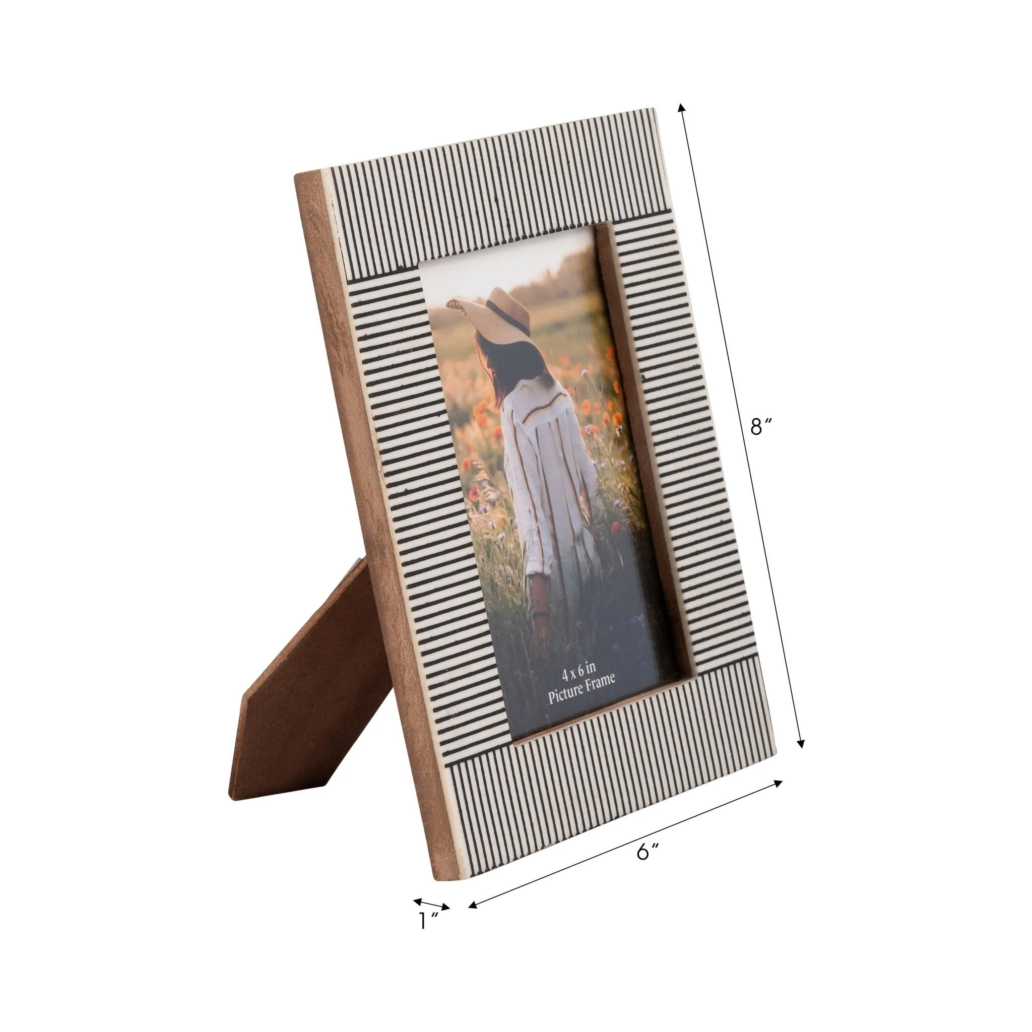 Resin,4x6 Etched Lines Photo Frame ,black/white - Image 6