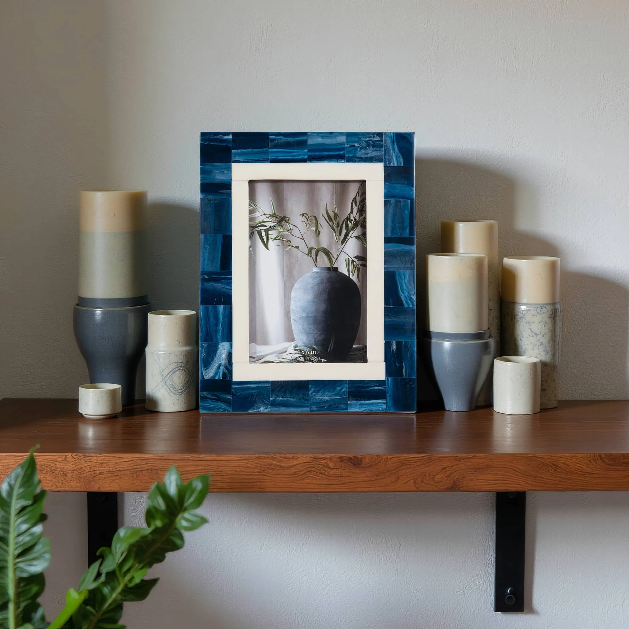 Resin, 4x6 Navy & White Border Photo Frame, Navy/w - Image 10