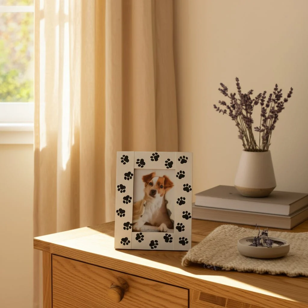 Resin, 4x6 Paw Prints Photo Frame, Black/white - Image 8