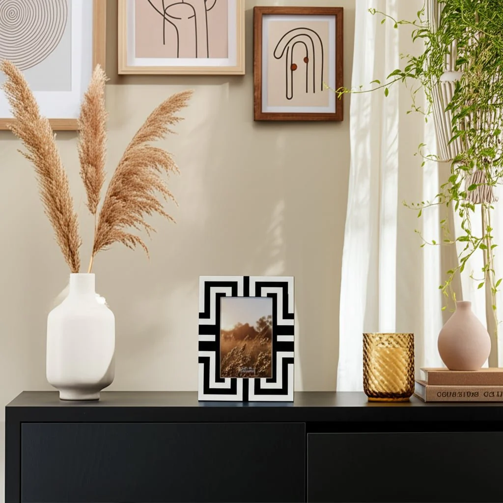 Resin, 4x6  Photo Frame, Black/white - Image 9
