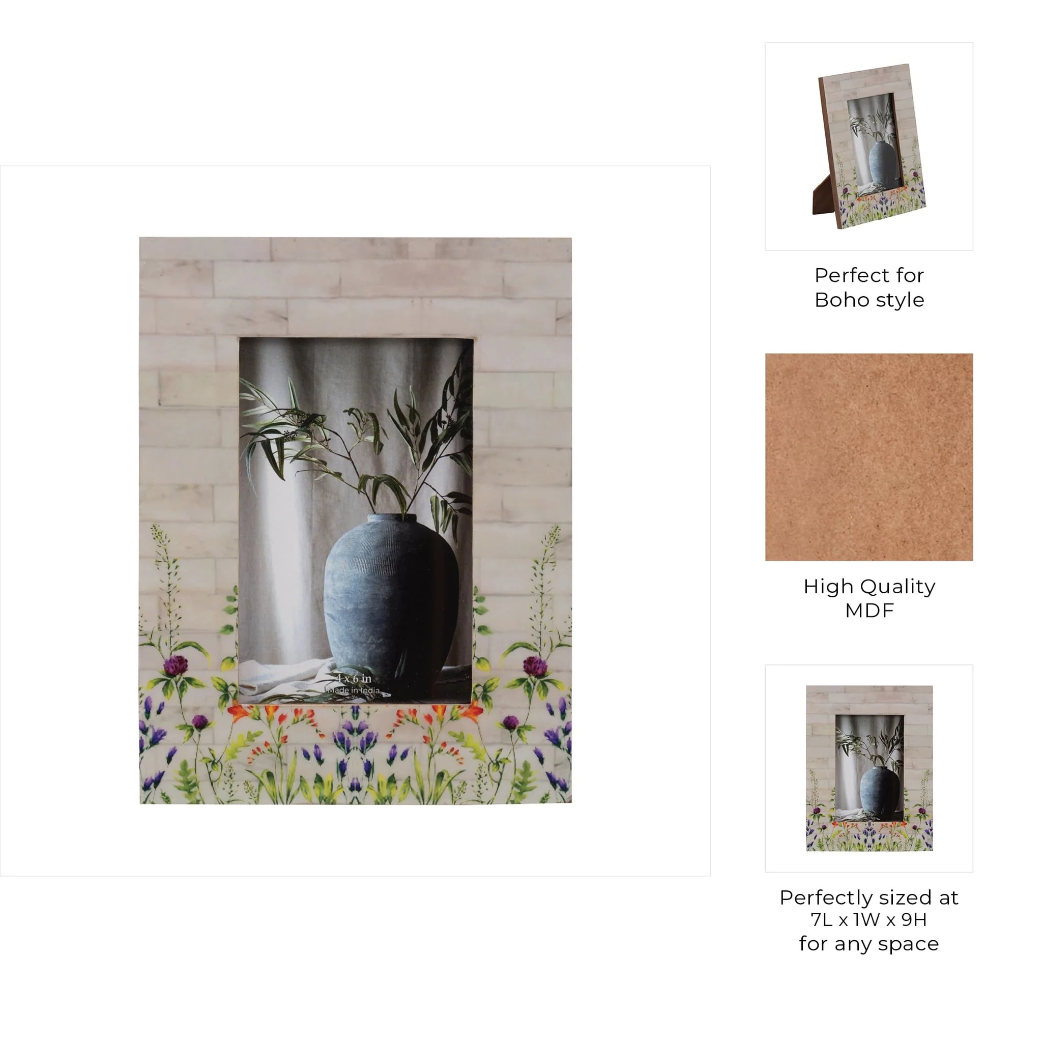 Resin, 4x6 Purple Flower Field Photo Frame, Multi - Image 8