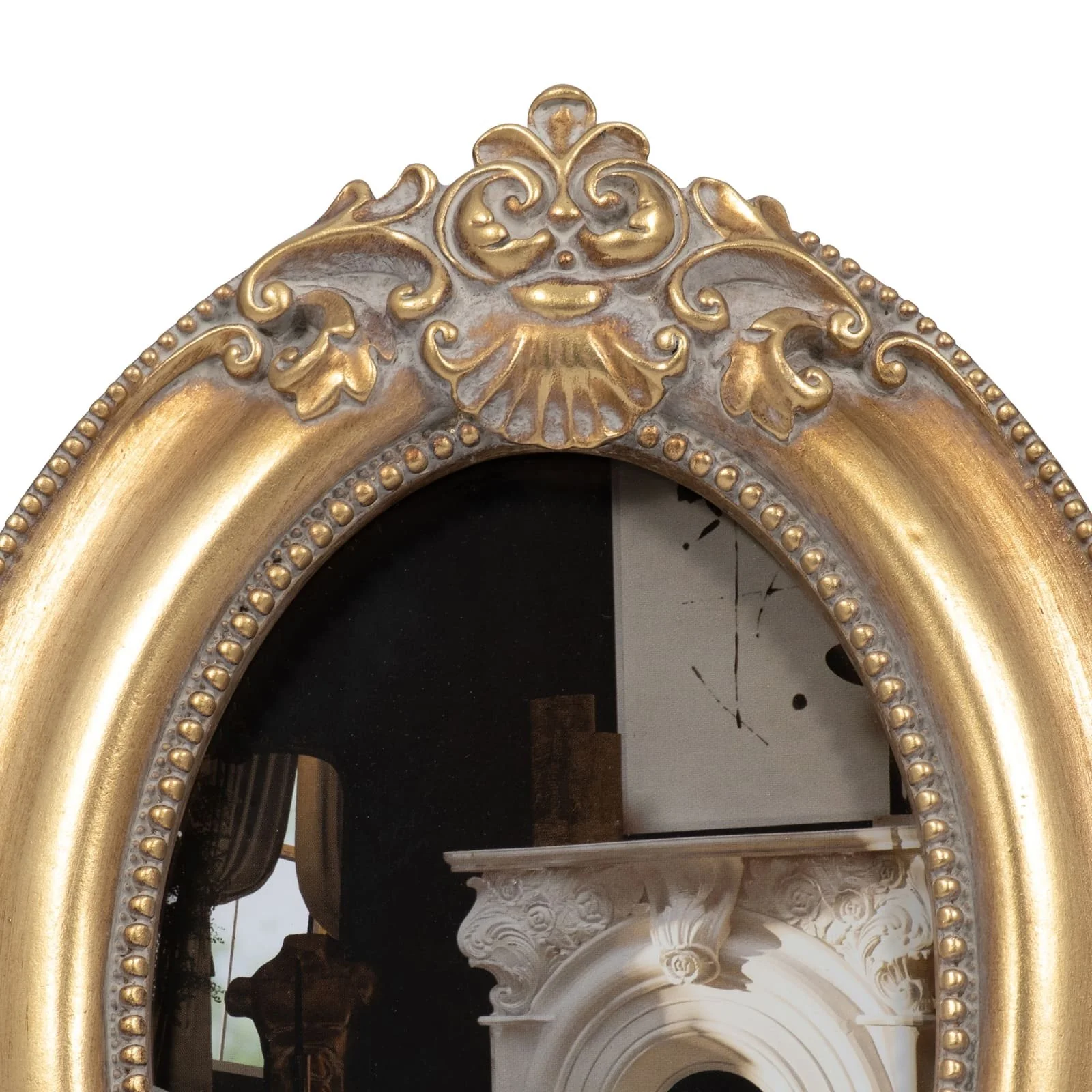 Resin, 4x6 Round Applique Photo Frame, Gold - Image 4