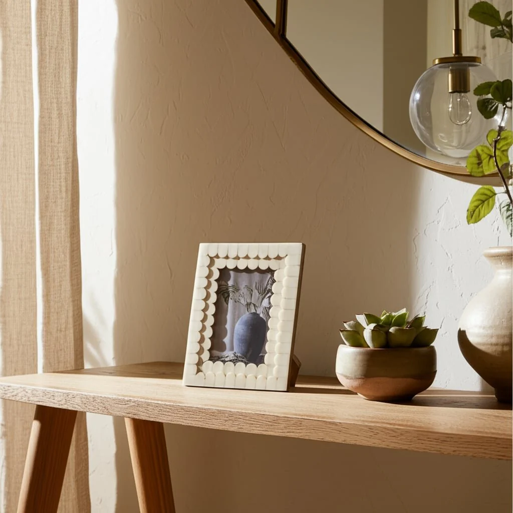 Resin, 4x6 Scalloped Photo Frame, Ivory - Image 10