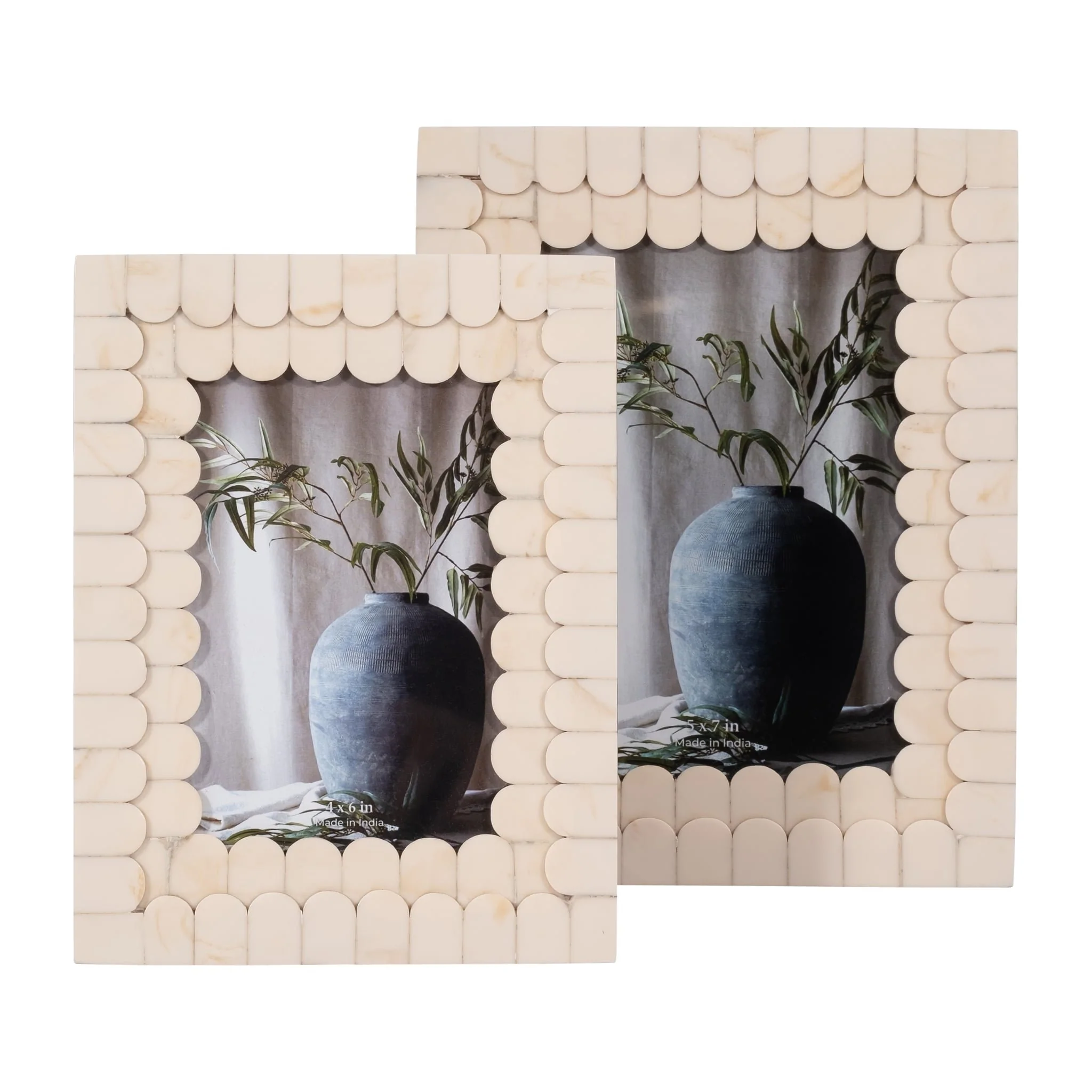 Resin, 4x6 Scalloped Photo Frame, Ivory - Image 6