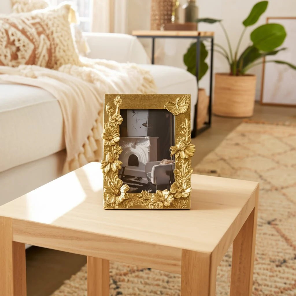 Resin, 4x6 Spring Time Photo Frame, Gold - Image 11