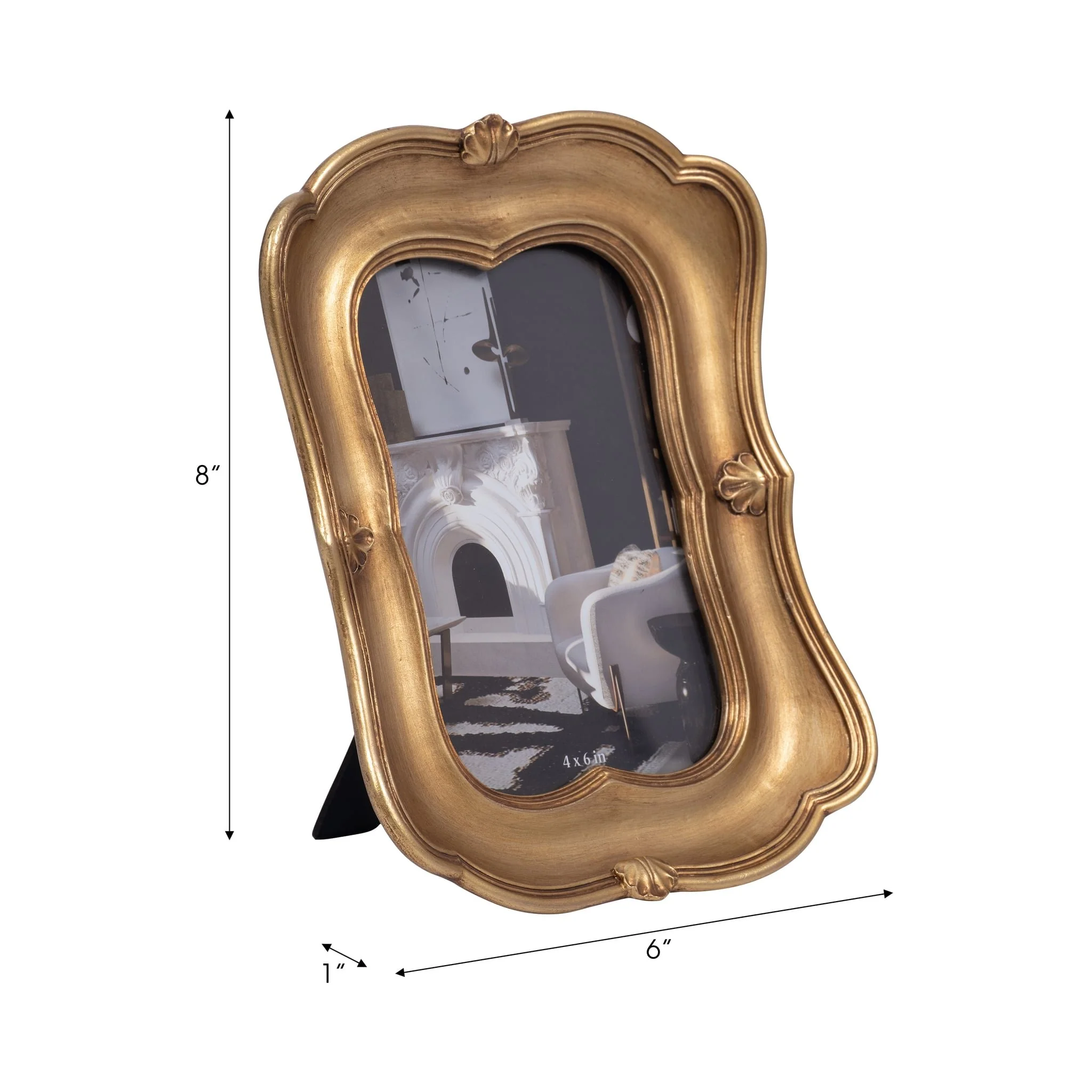 Resin, 4x6 Vintage Photo Frame, Gold - Image 6