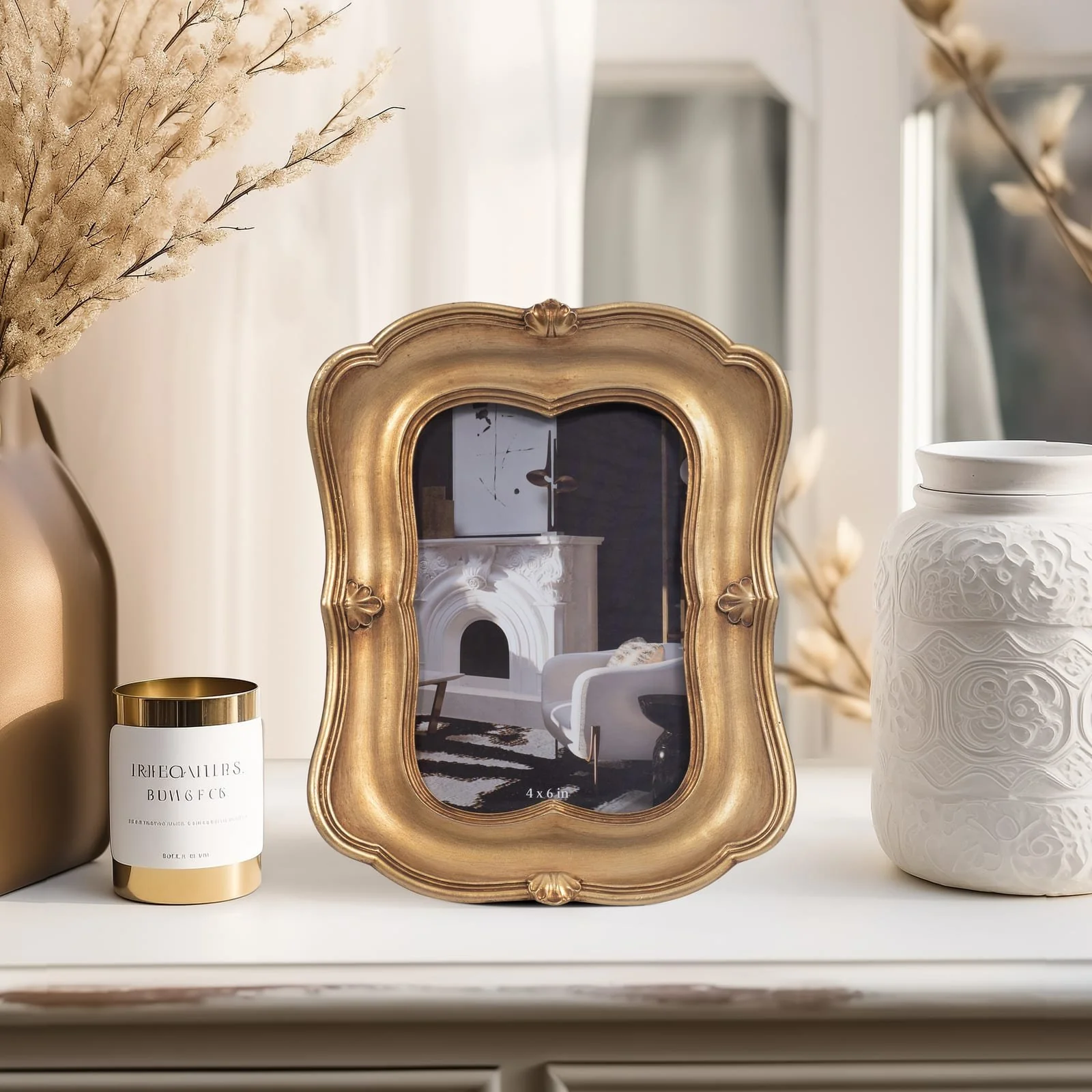 Resin, 4x6 Vintage Photo Frame, Gold - Image 8
