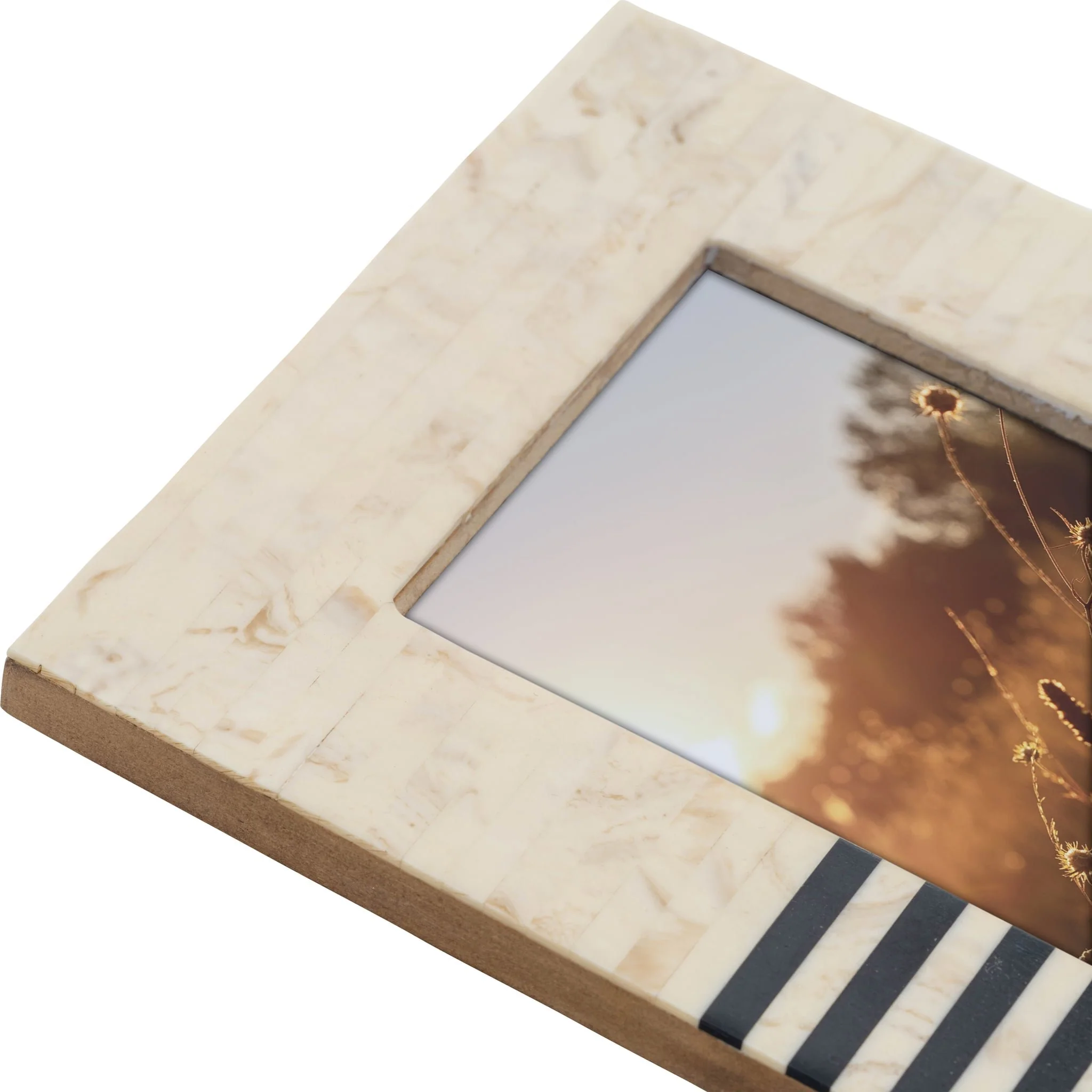 Resin 4x6" White W/ Black Stripes Photo Frame - Image 5