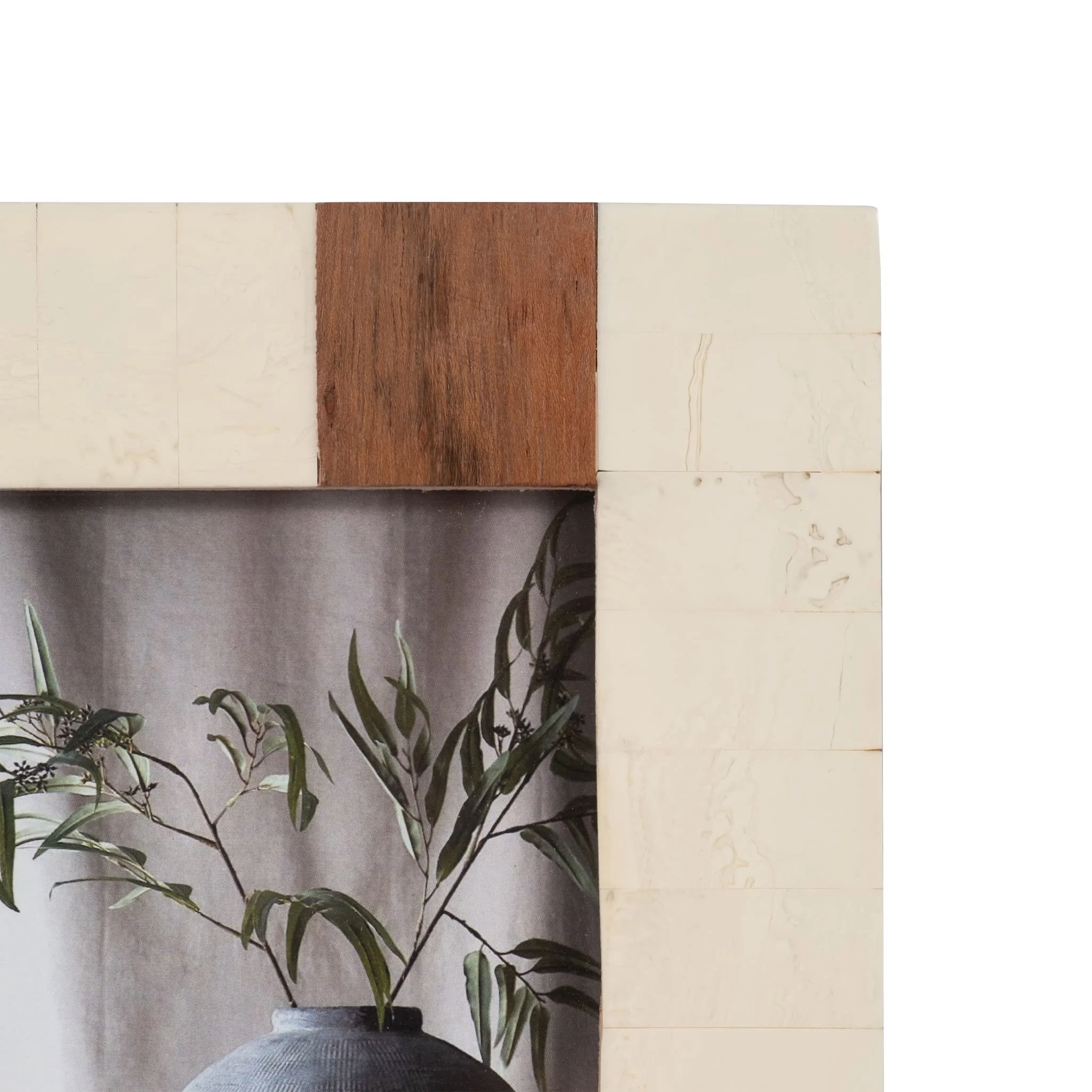 Resin, 4x6 Wood Stripe Photo Frame, Ivory/brown - Image 5