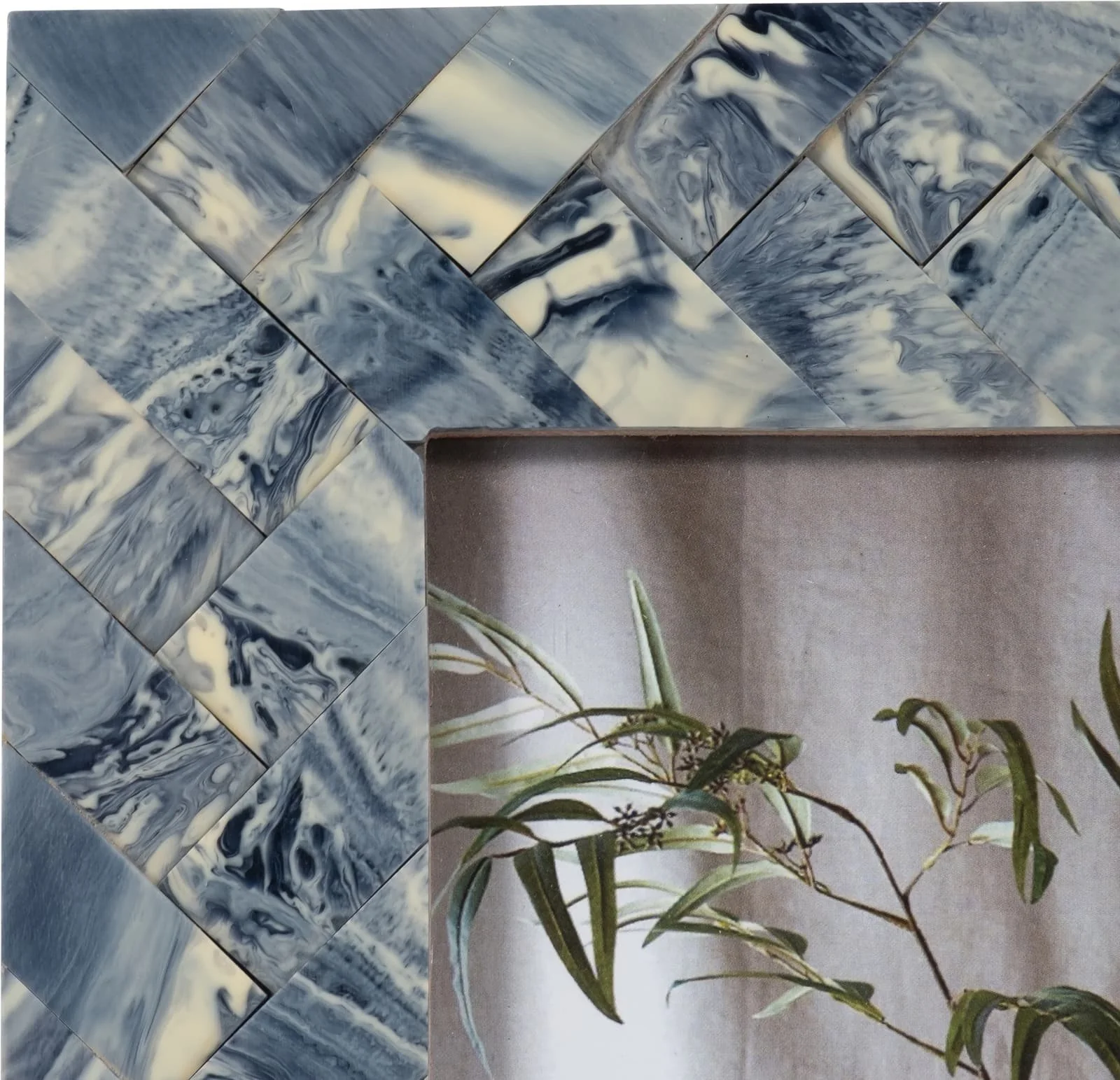 Resin, 4x6 Woven Photo Frame, Blue/ivory - Image 4