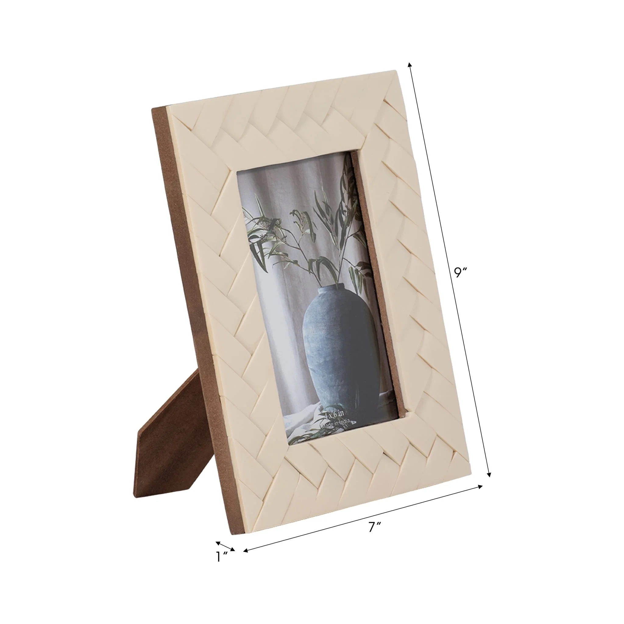 Resin, 4x6 Woven Photo Frame, Ivory - Image 7