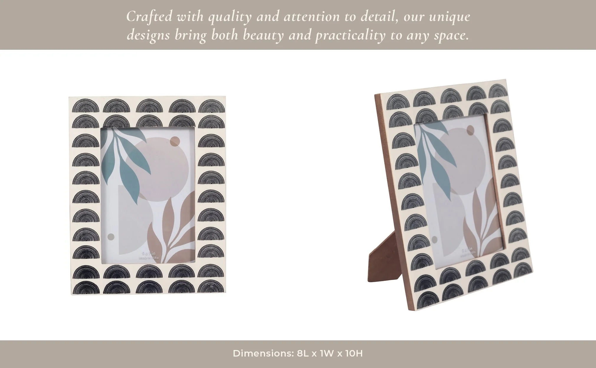 Resin, 5x7 Black Arches Photo Frame, Ivory/black - Image 11