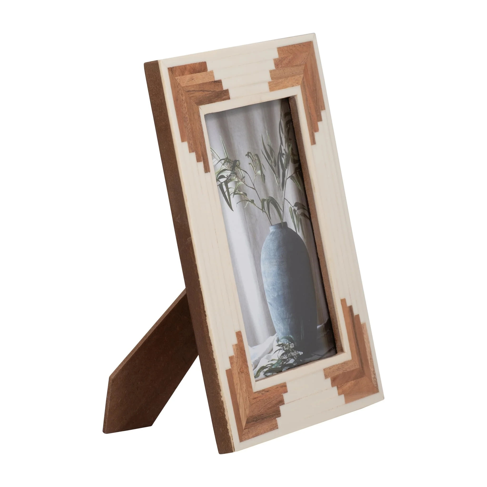 Resin, 5x7 Cascading Wood Photo Frame, White - Image 2
