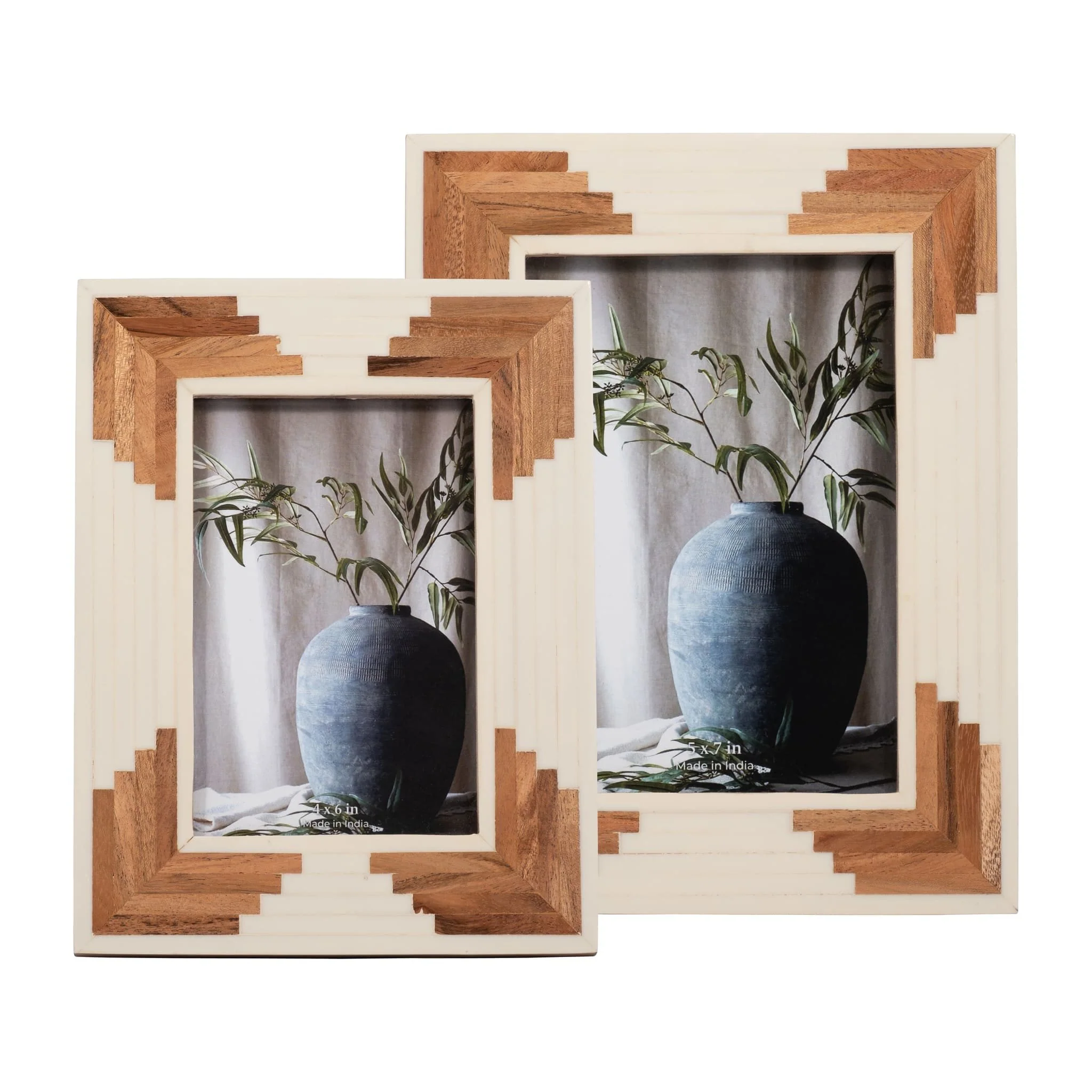 Resin, 5x7 Cascading Wood Photo Frame, White - Image 6