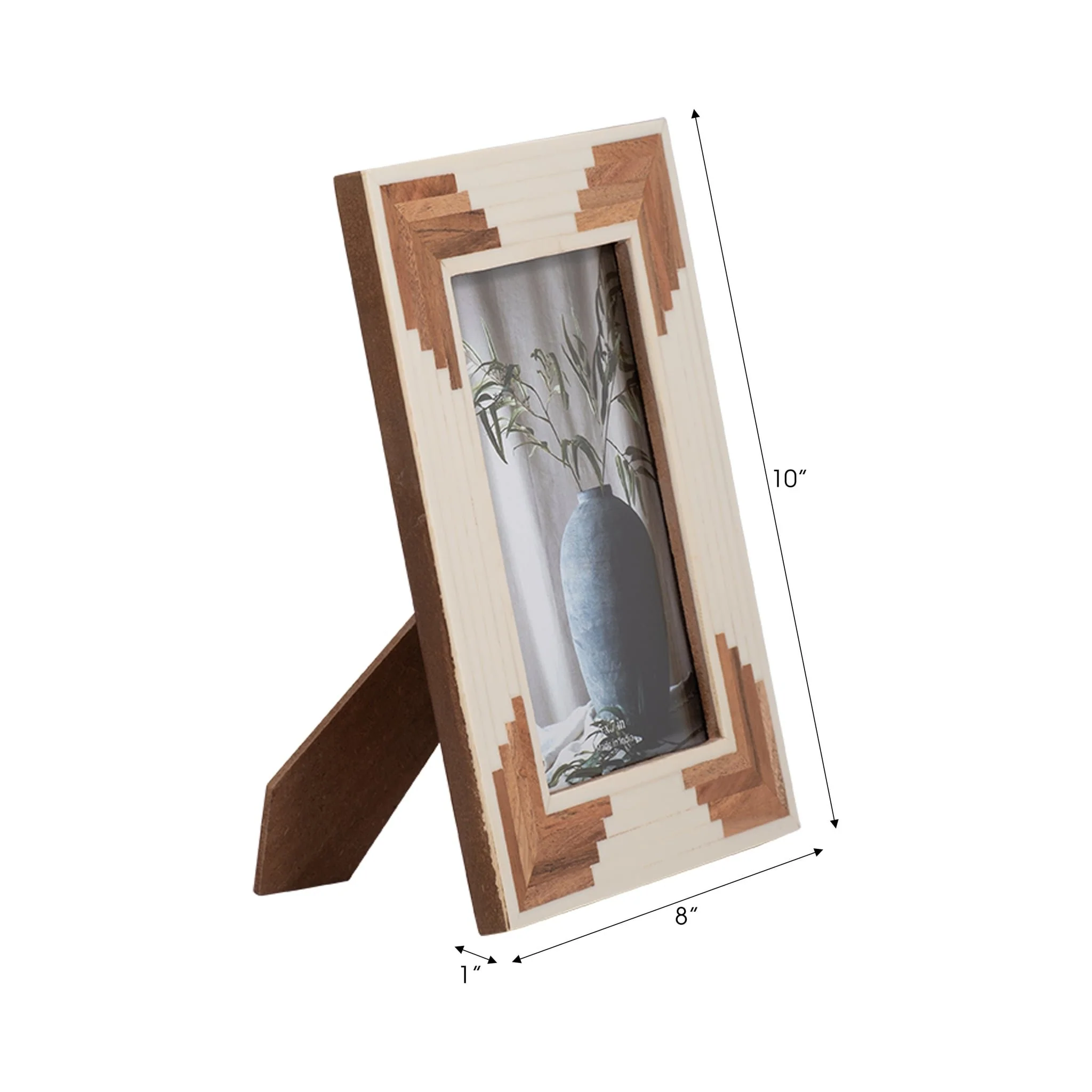 Resin, 5x7 Cascading Wood Photo Frame, White - Image 7