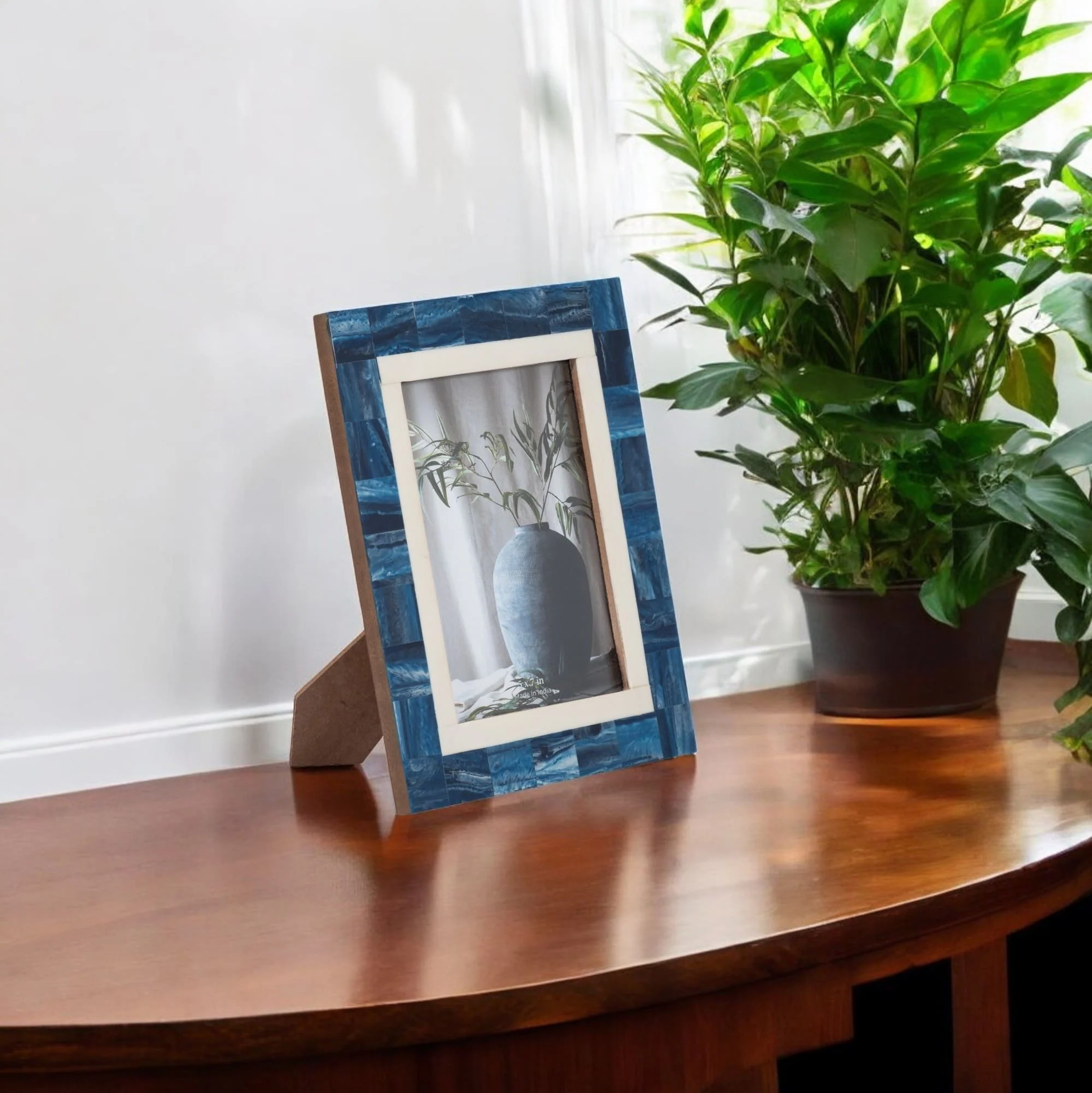 Resin, 5x7 Navy & White Border Photo Frame, Navy/w - Image 10
