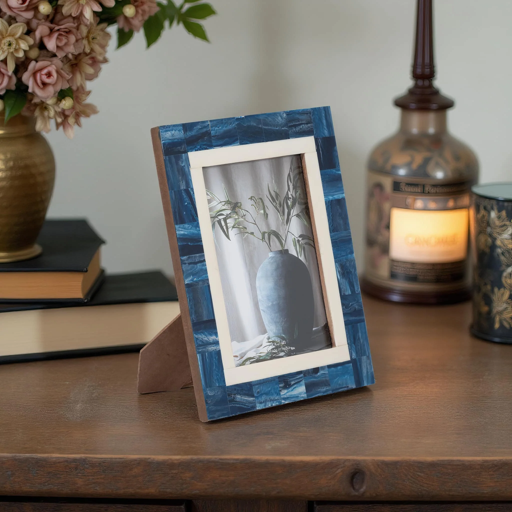 Resin, 5x7 Navy & White Border Photo Frame, Navy/w - Image 11