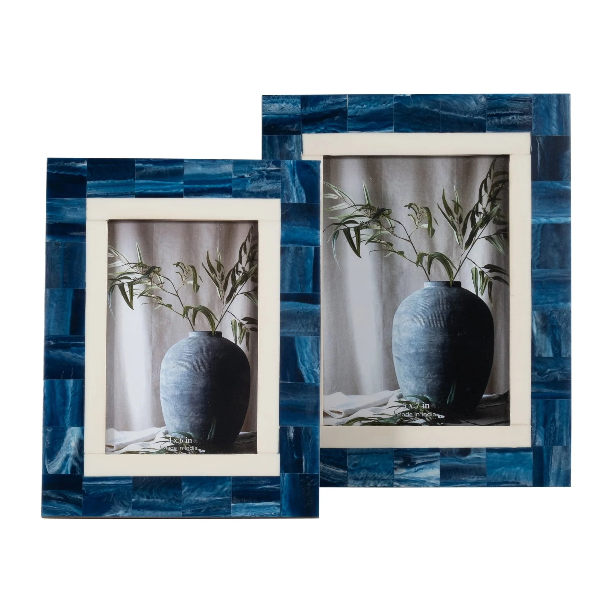 Resin, 5x7 Navy & White Border Photo Frame, Navy/w - Image 6
