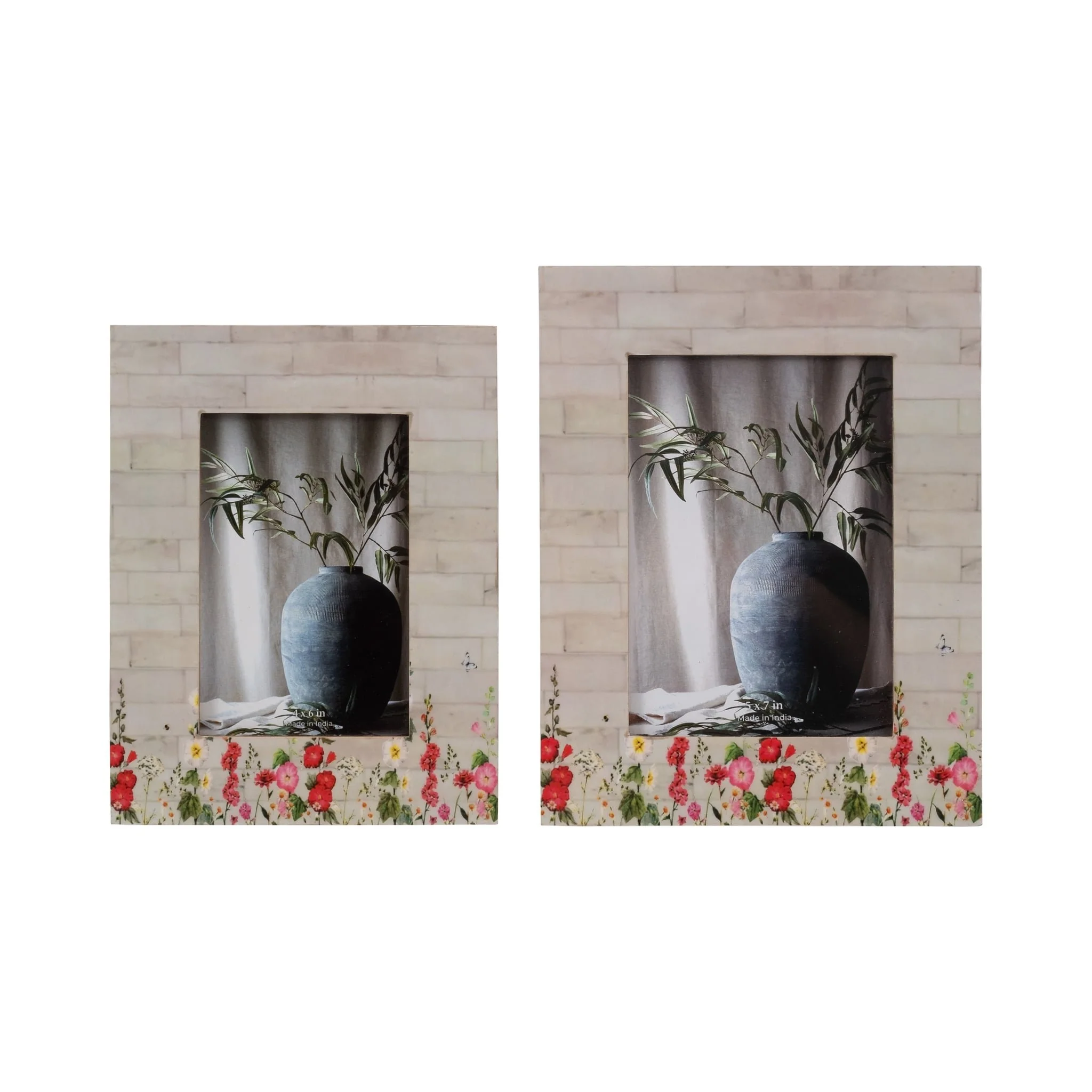 Resin, 5x7 Pink Flower Field Photo Frame, Multi - Image 6